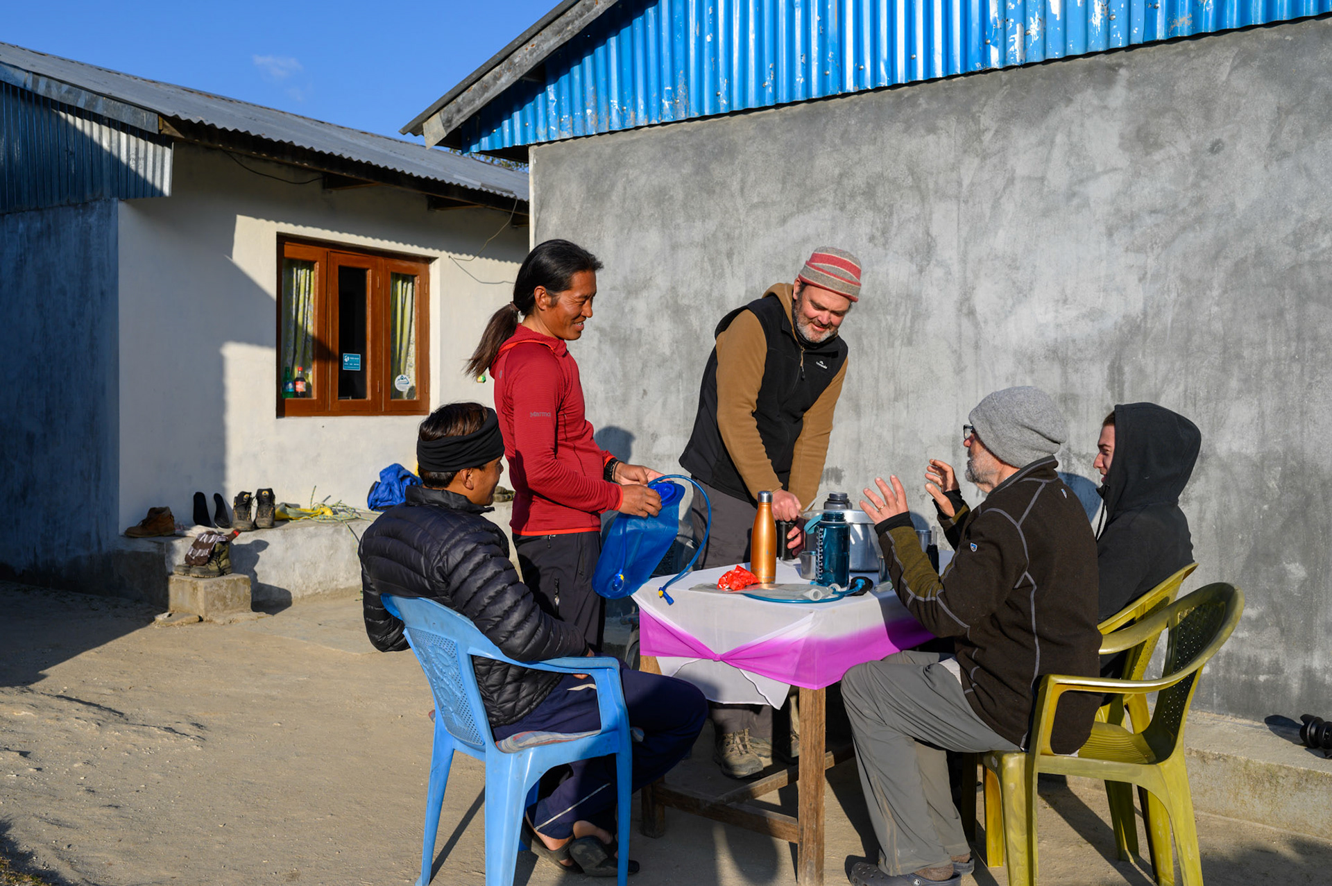 The last evening water purification ritual.