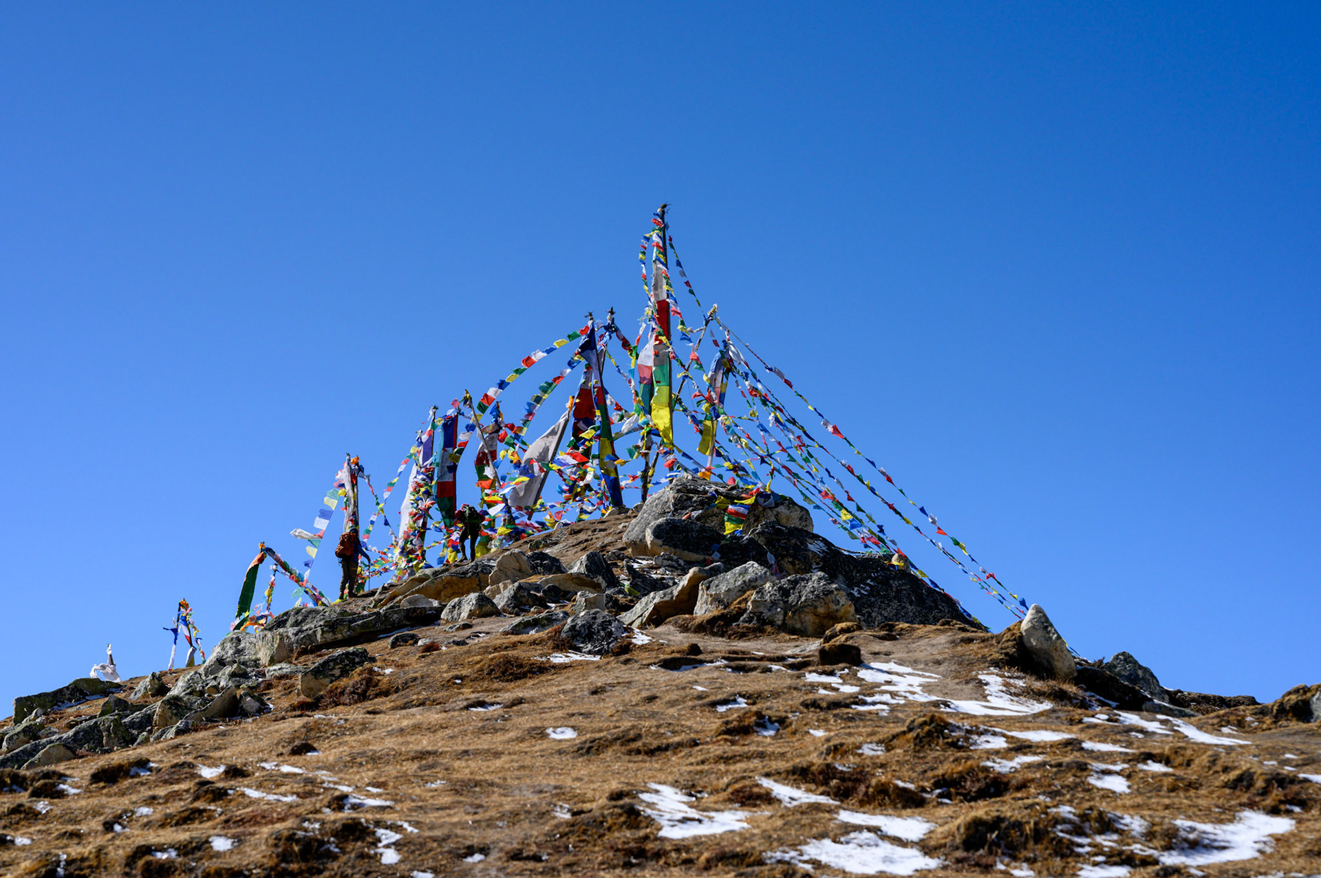 The summit of Chergori. This was a gruelling - for me - 1200m climb from Kainjin. The summit is about 40m short of 5000m. It was hard.