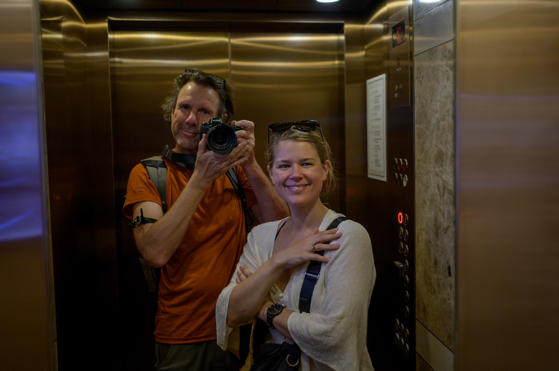 On our way up to the Vietnam War era journalist's bar