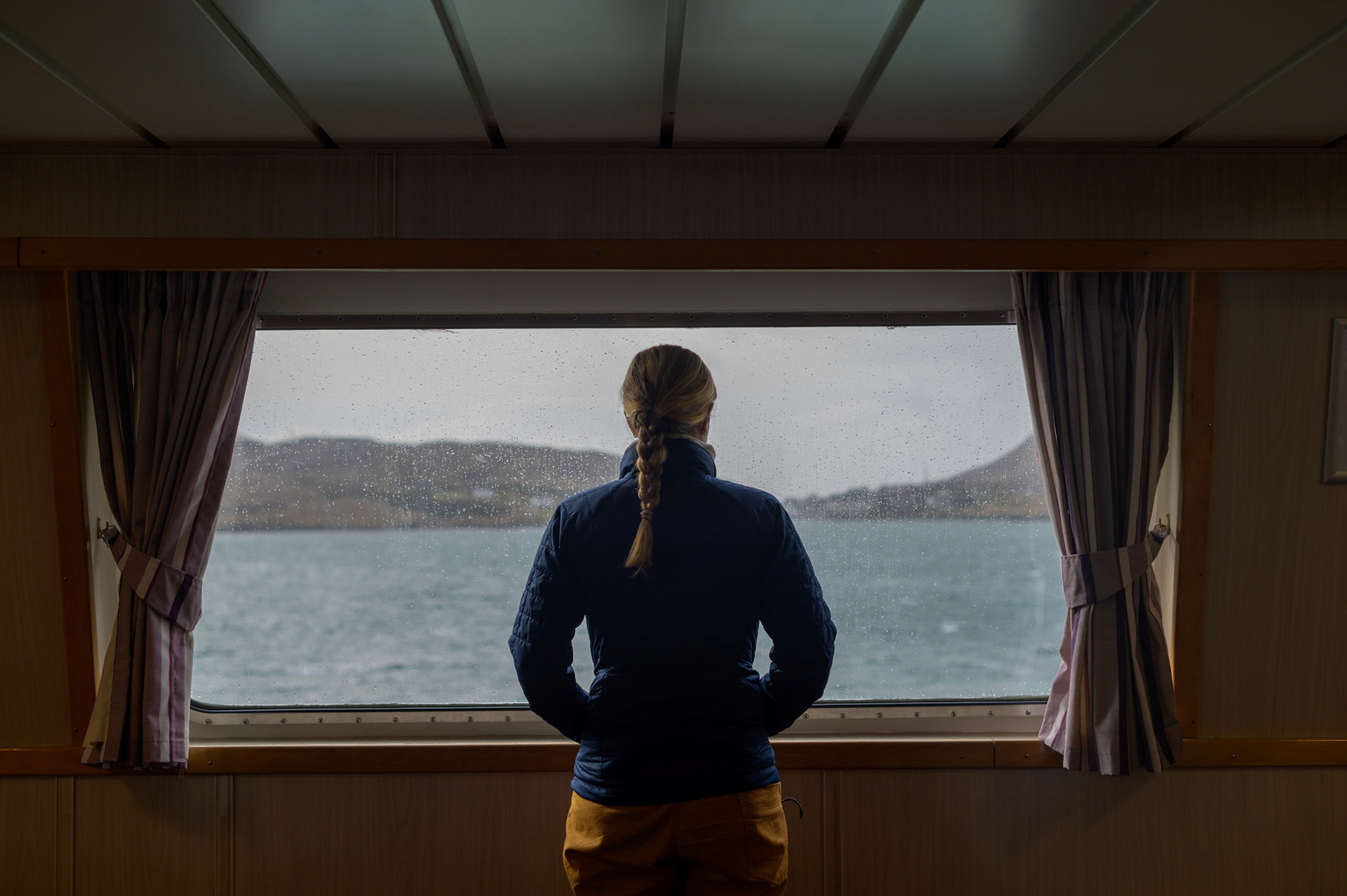Sheryl watching the approach to Tarbet
