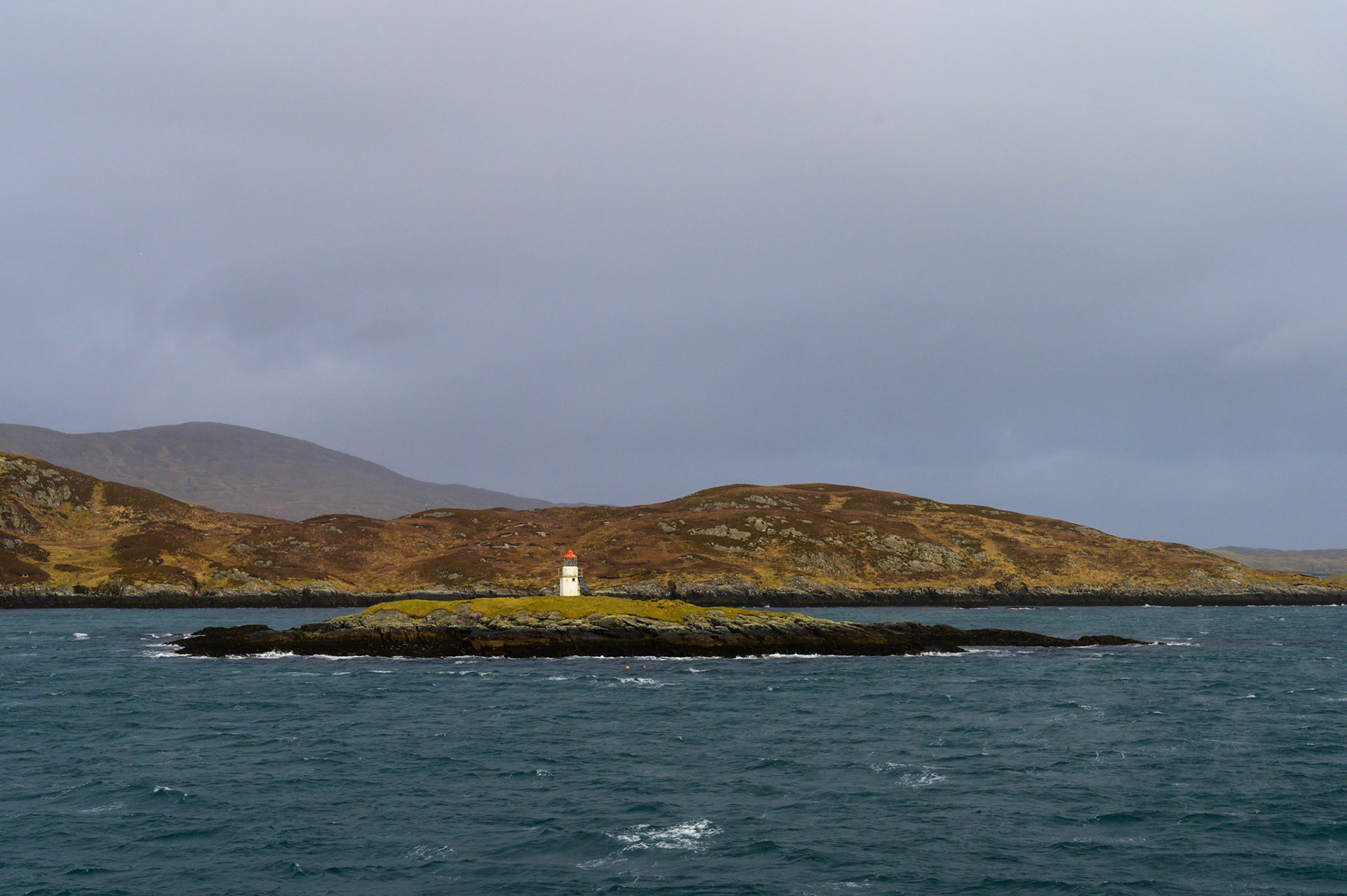 The long entry to Tarbet is still after the wild winds between Skye and Harris.