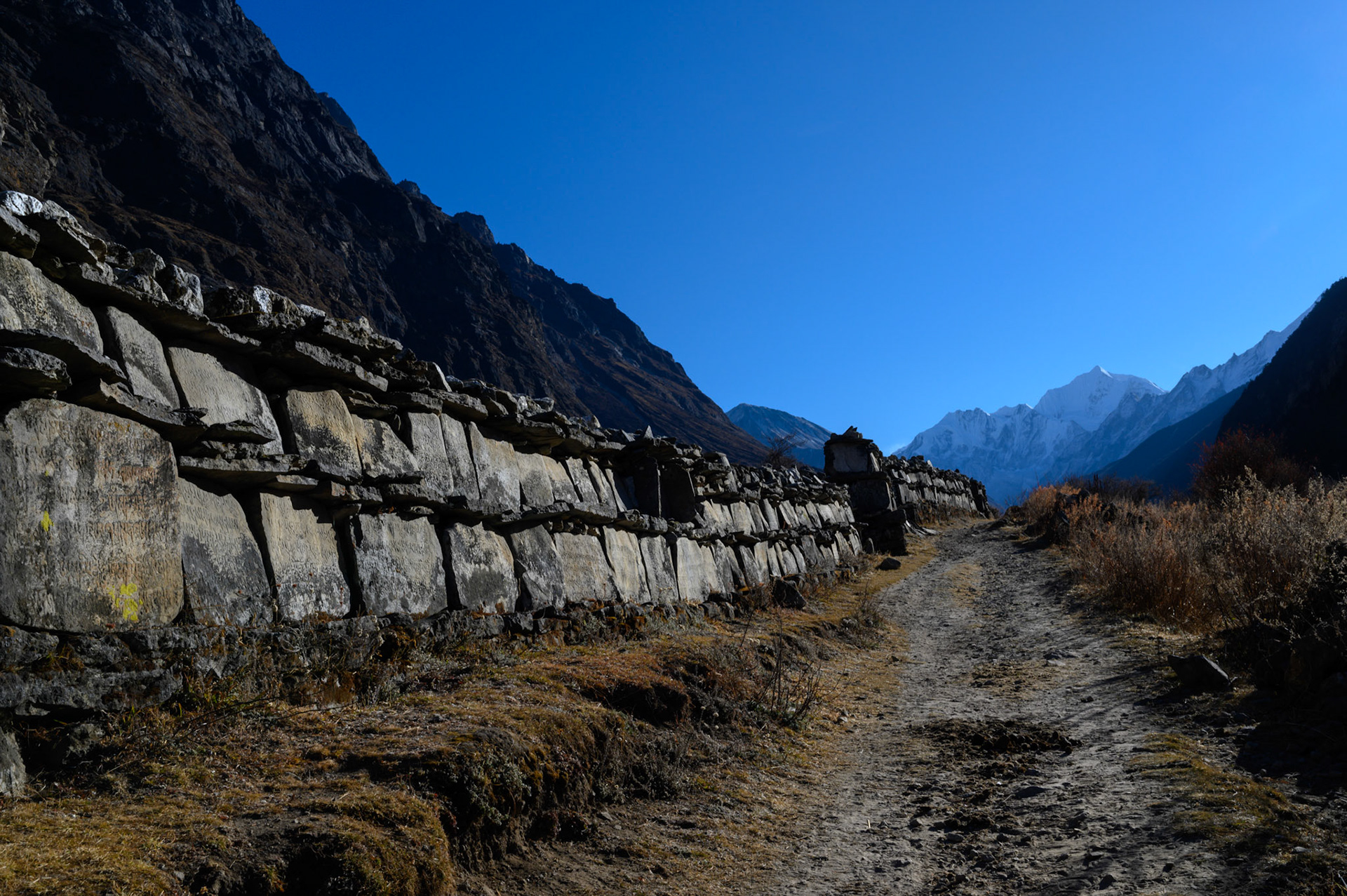 A mani wall at Langtang
