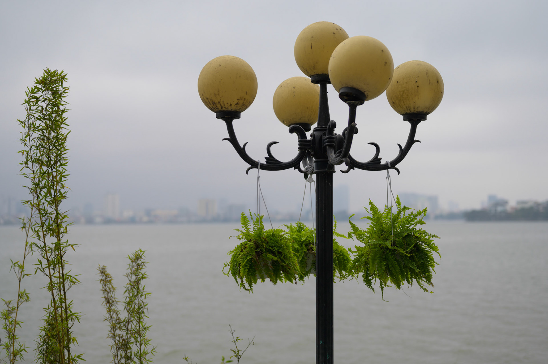 We stayed next to this lake in Hanoi.