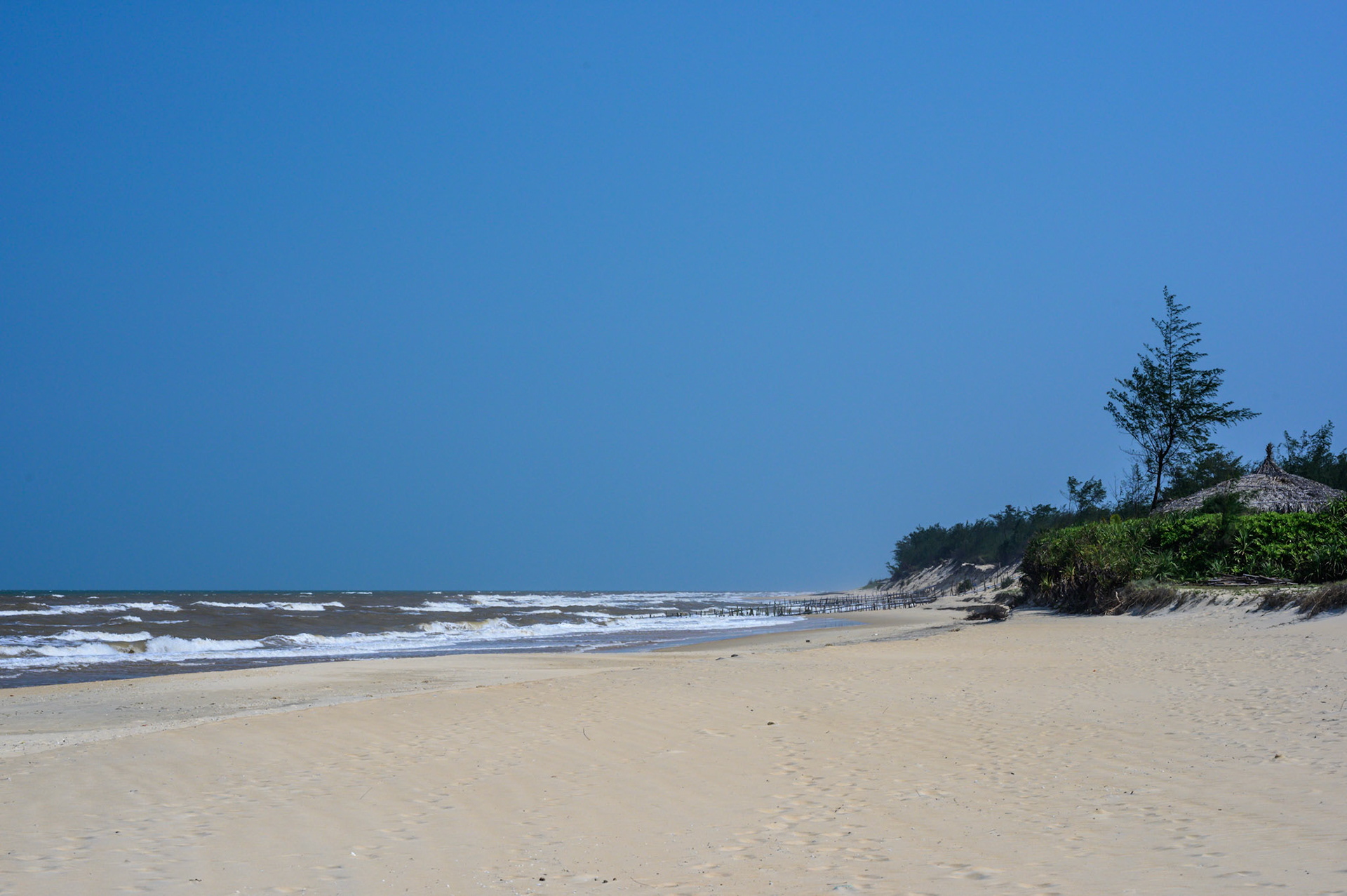 The coast about 40 minutes from Hue.