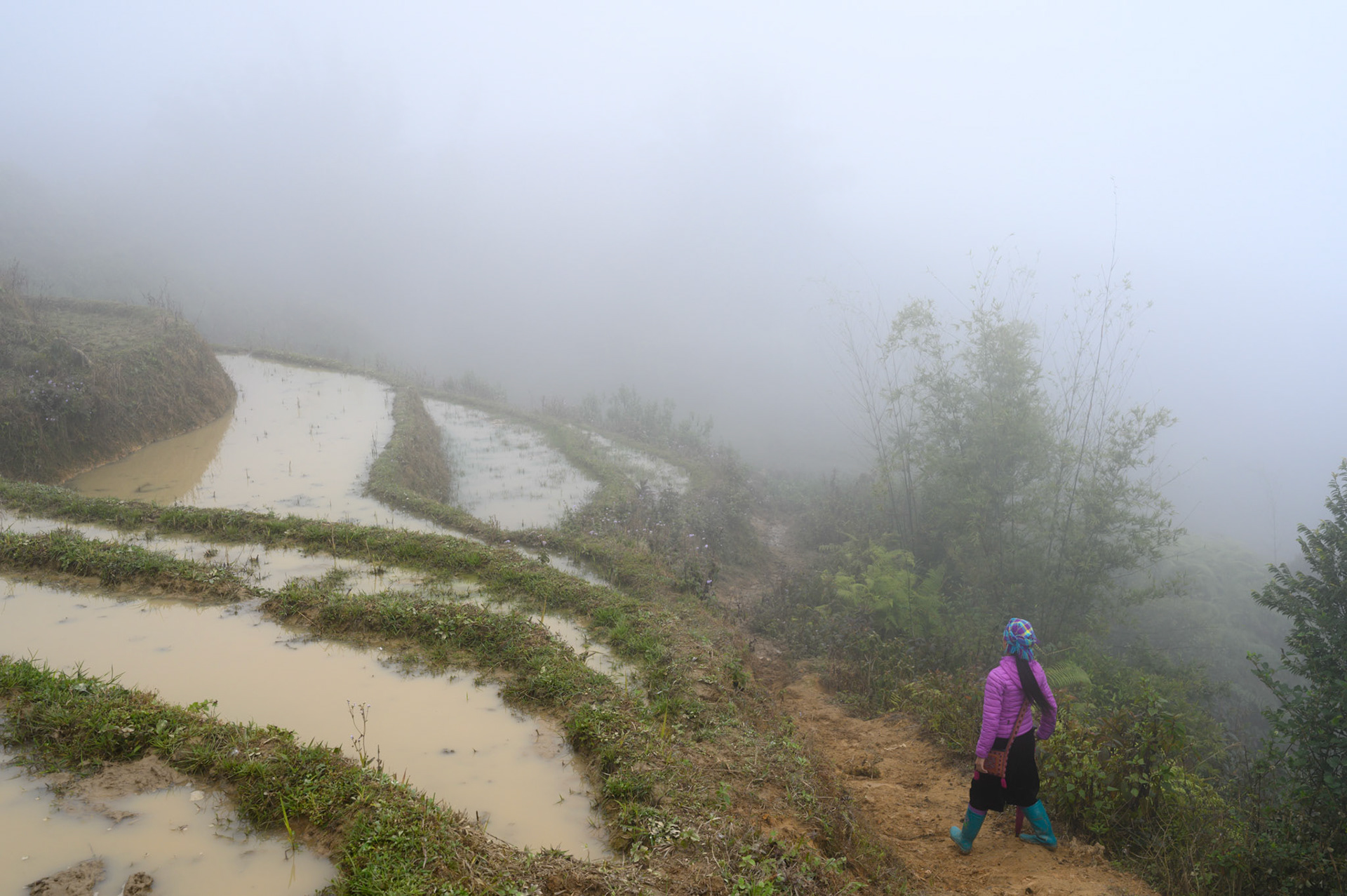 Our guide striding away.