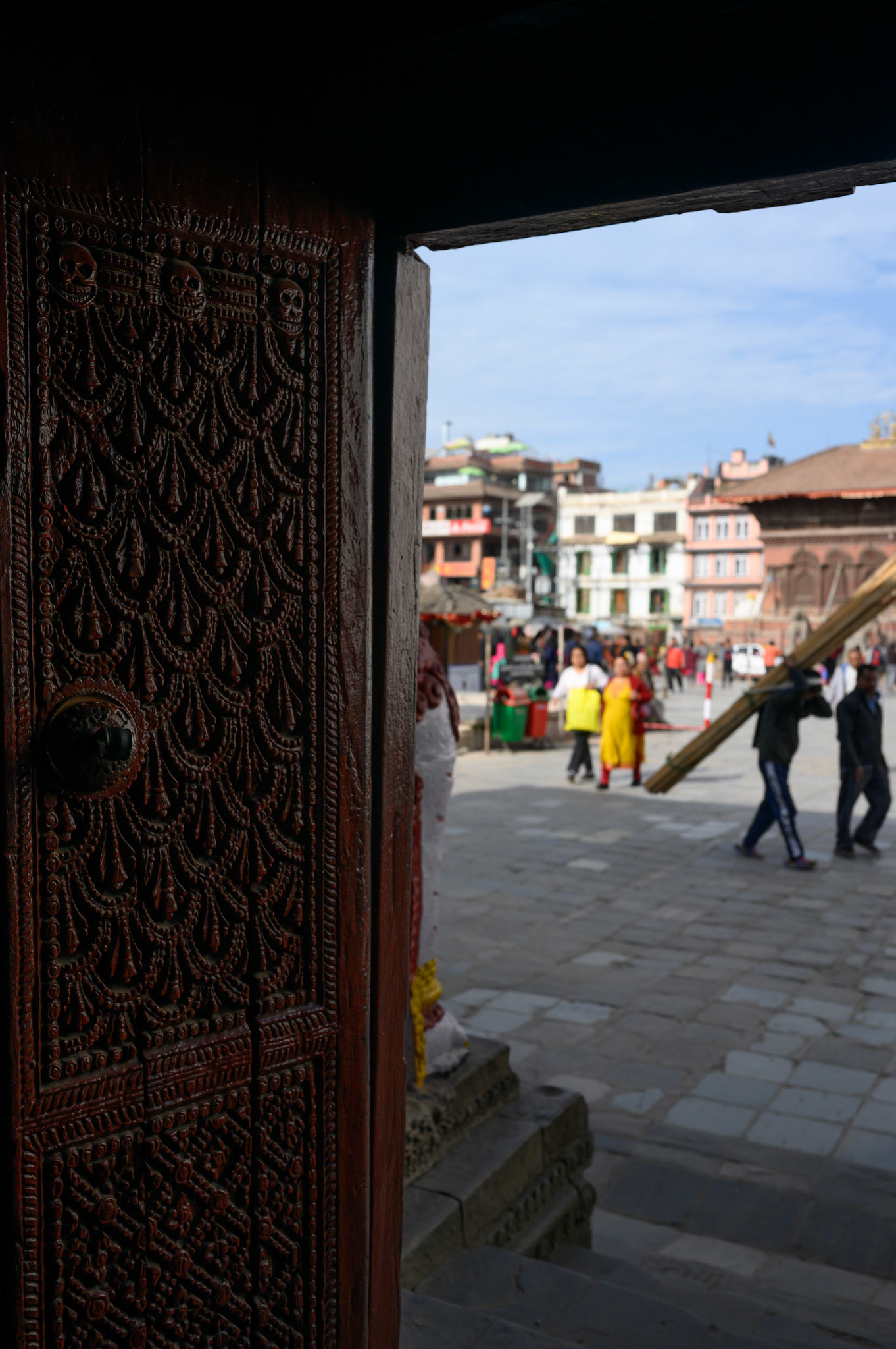 Looking out onto Durbar Square