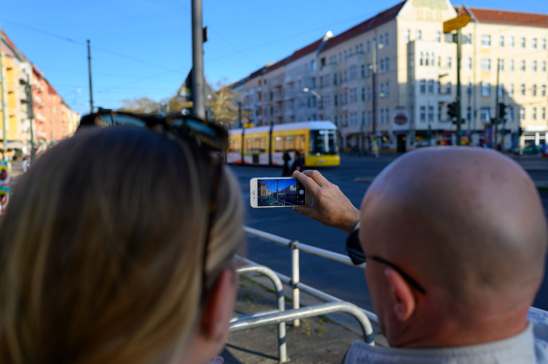 Trams of Berlin, with Sheryl and Peter.