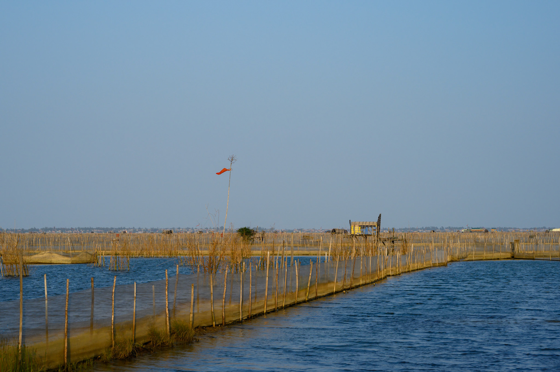 Fish farming near the coast.