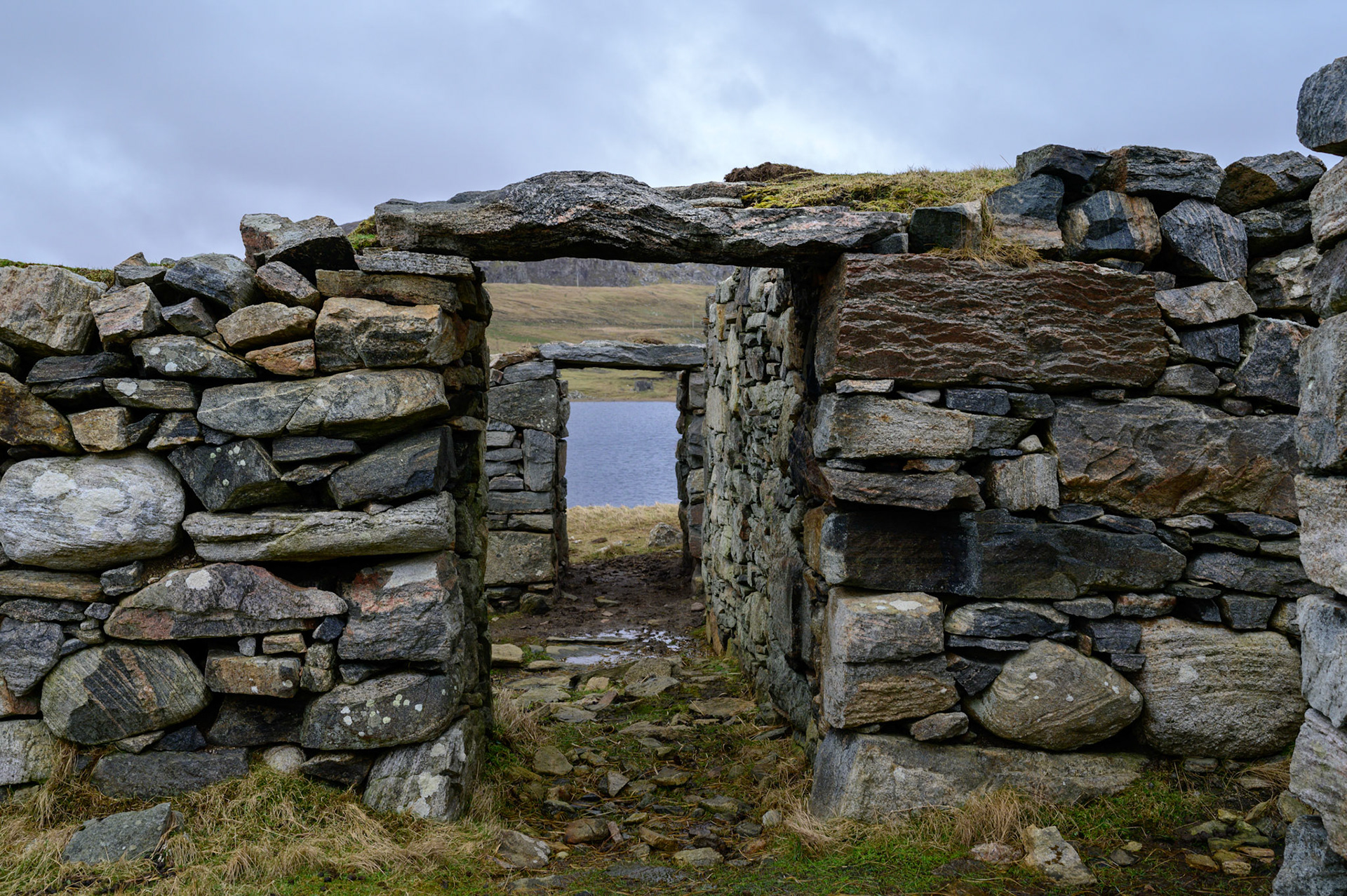 A ruined black house at Dalbeg