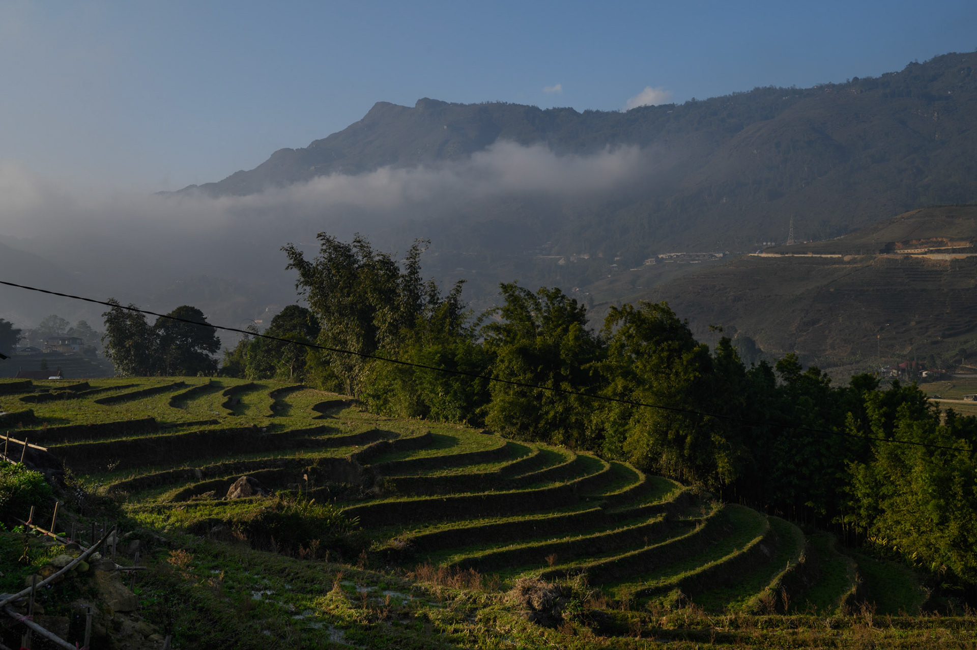 Rice paddies and mountains from Ta Van