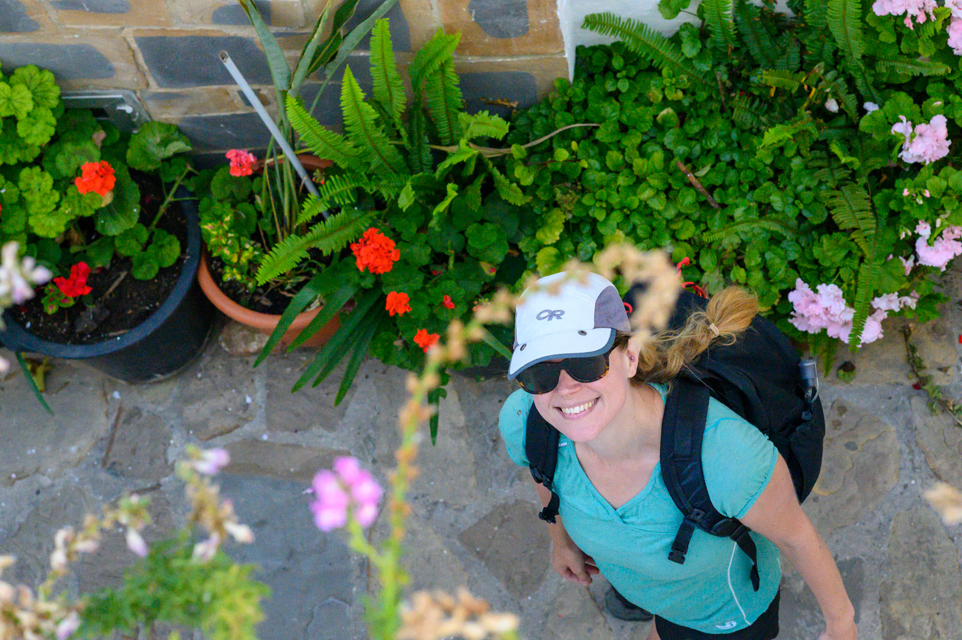 Sheryl in Casares street, taken from a street cross, it's that steep