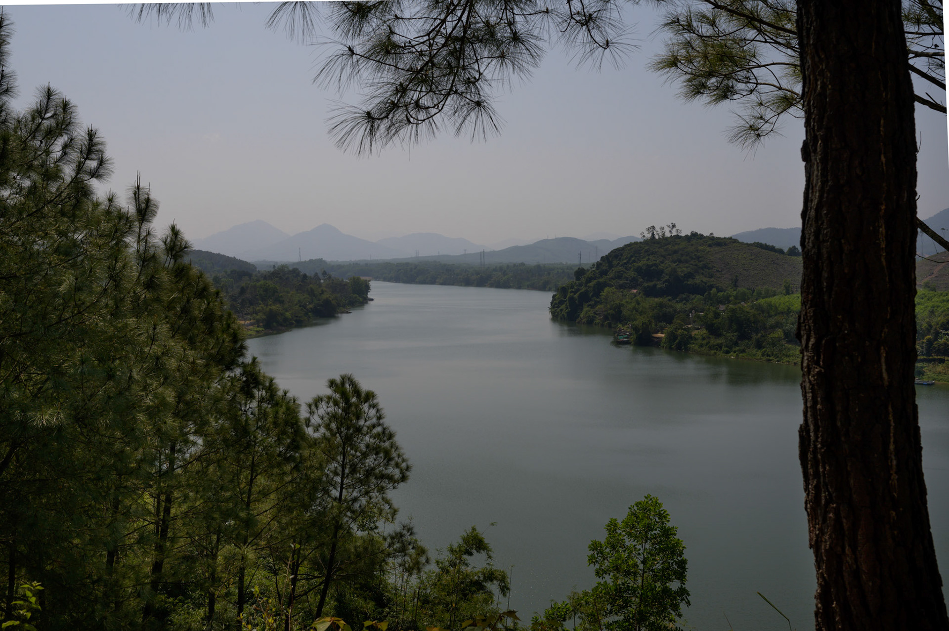 From a hill with old Vietnam war fortifications overlooking the river in both directions