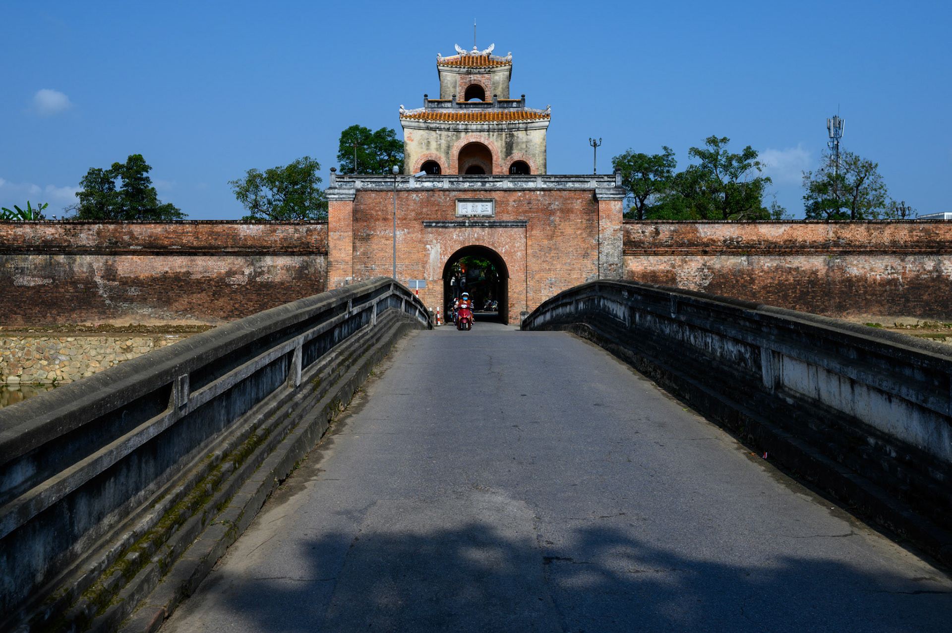 The walled imperial city is set back a short distance from the Perfume River and surrounded by a moat - for ornamentation rather than protection.