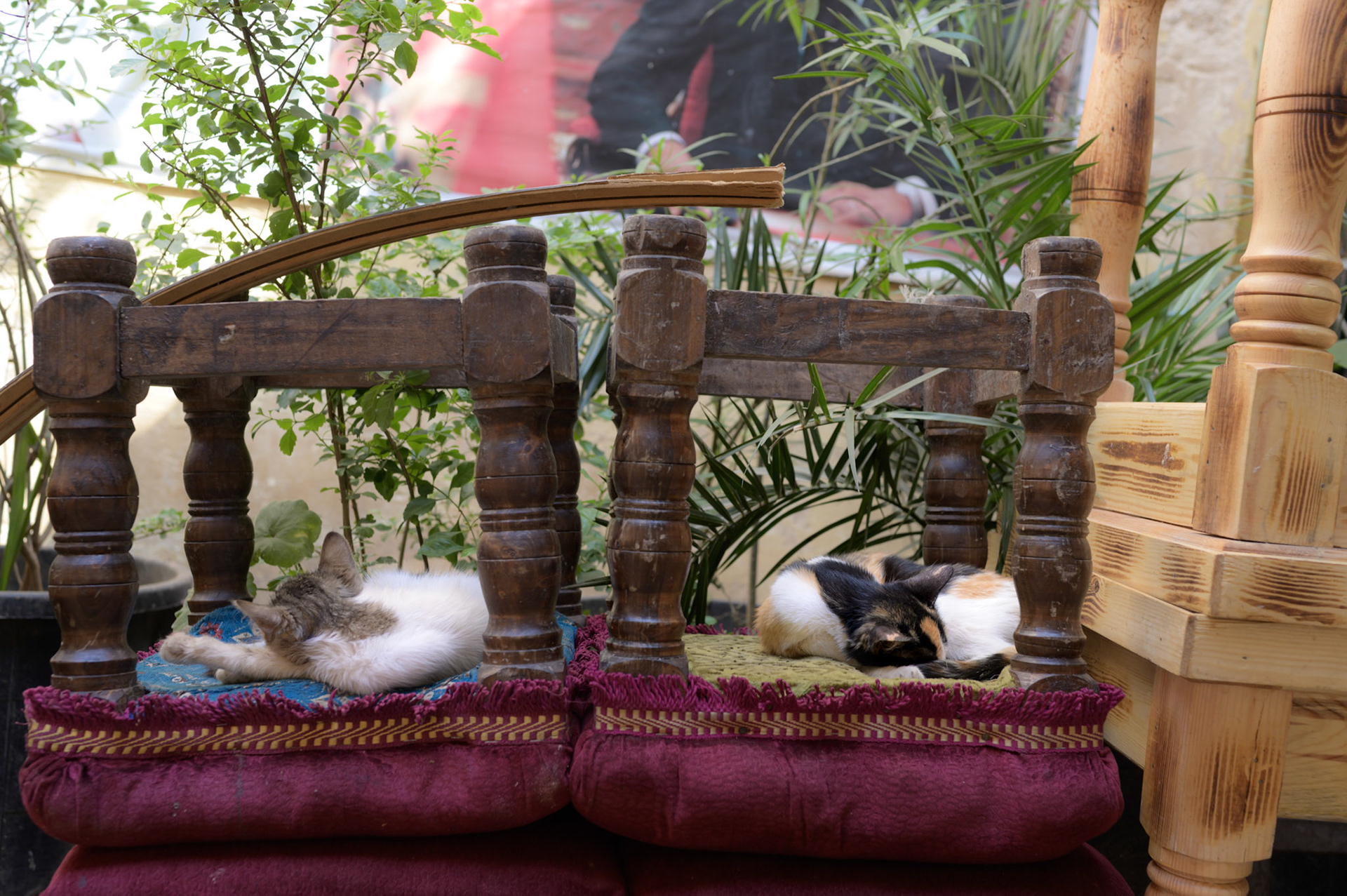 Upturned chairs. Perfect!