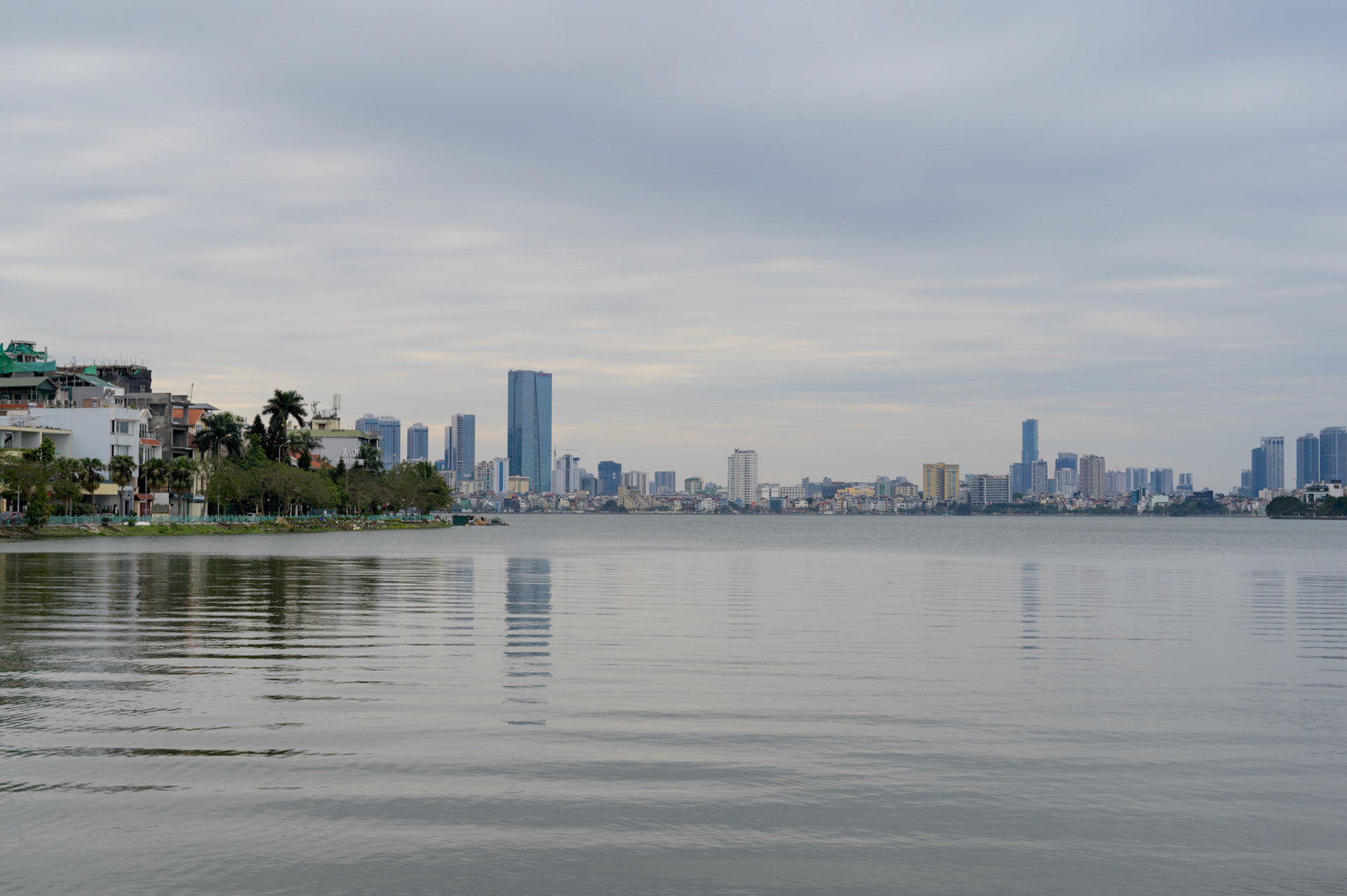 We stayed next to this lake in Hanoi.
