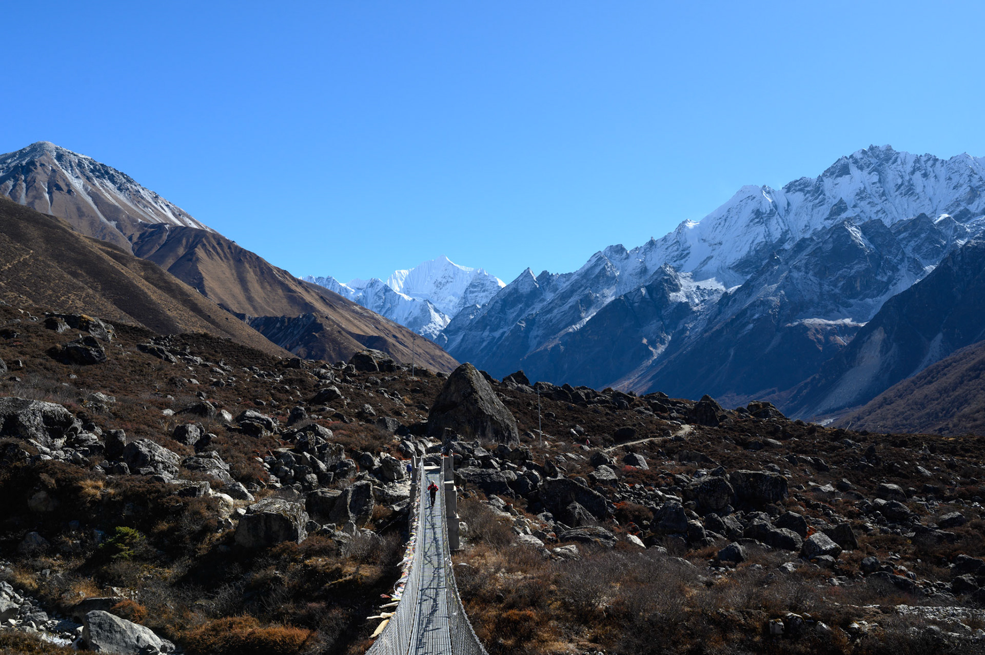 On the trail to Kainjin, our endpoint on this leg of the trek.