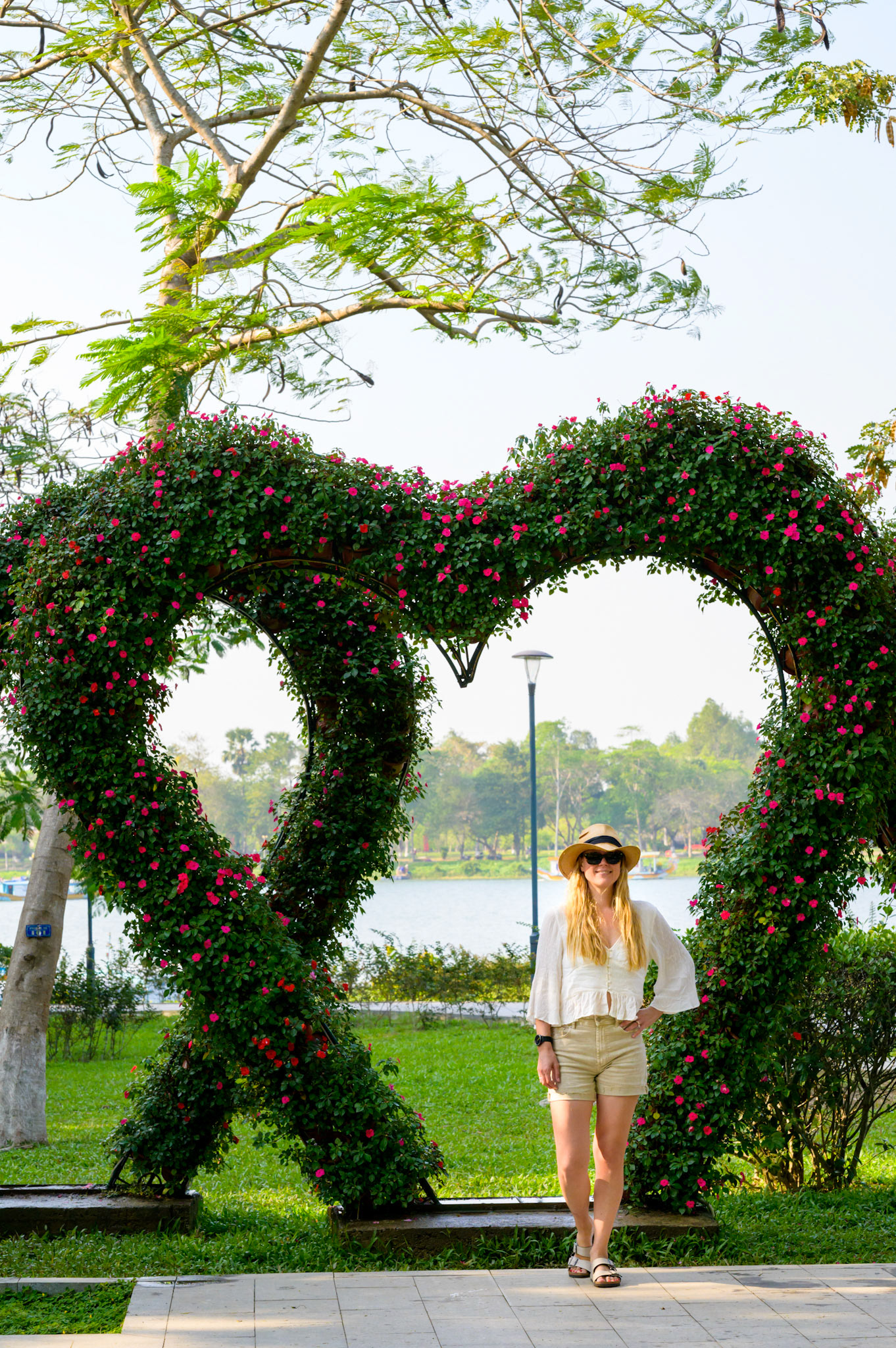 Hue city keeps beautiful parks and an extensive sculpture garden along the Perfume River.