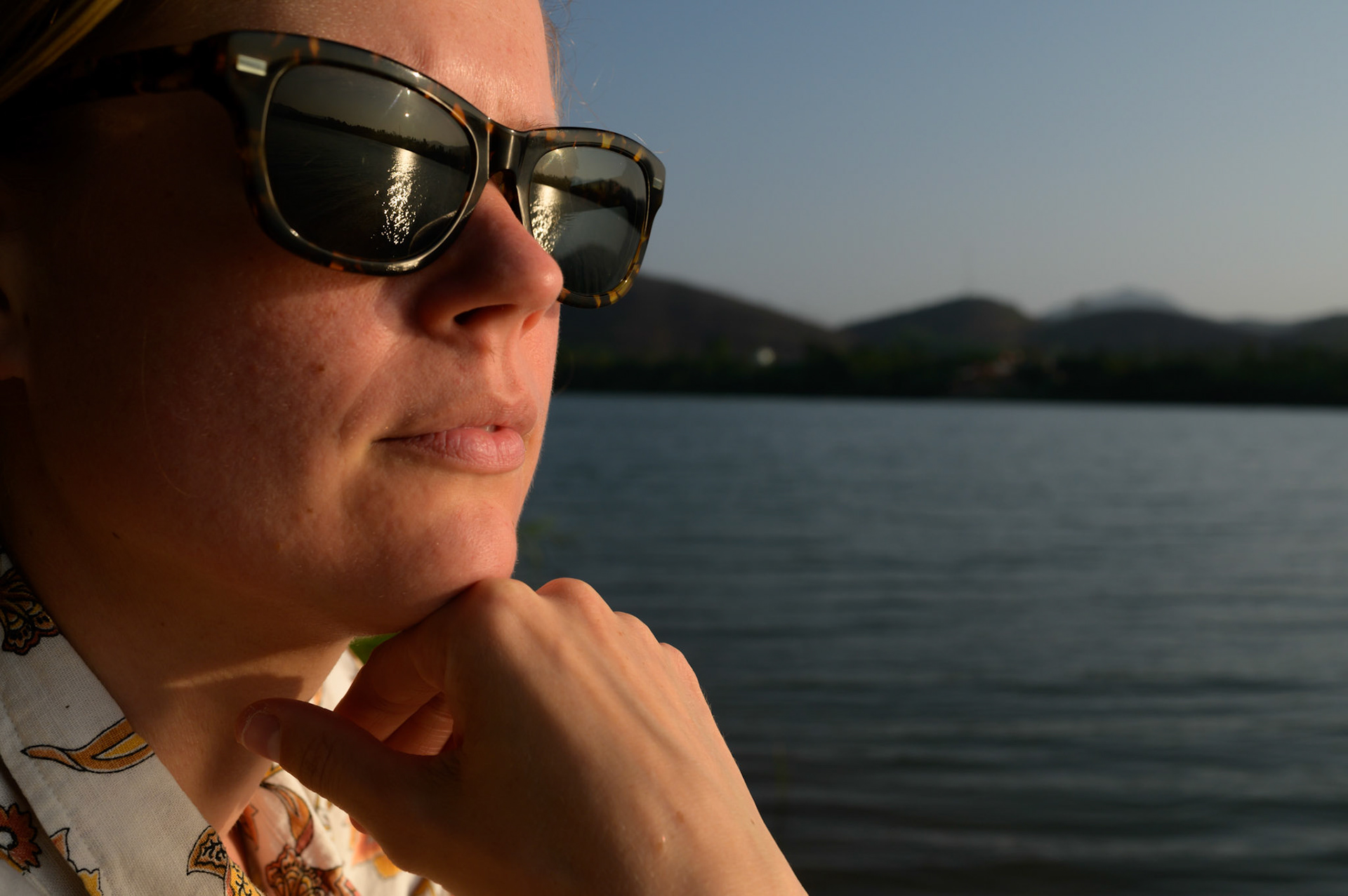 Watching the sunset over the Perfume River