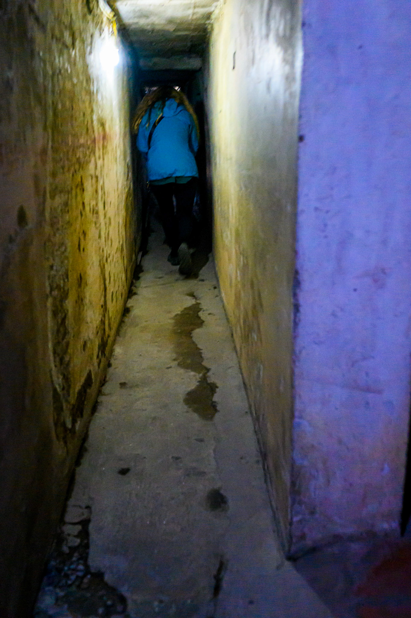 Sheryl dashing dow a rat run in Hanoi to get to a taxi. It was a dead end