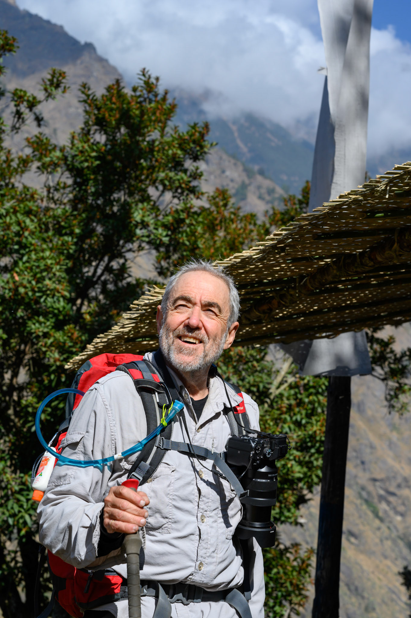 Pete walking into the lunch stop.
