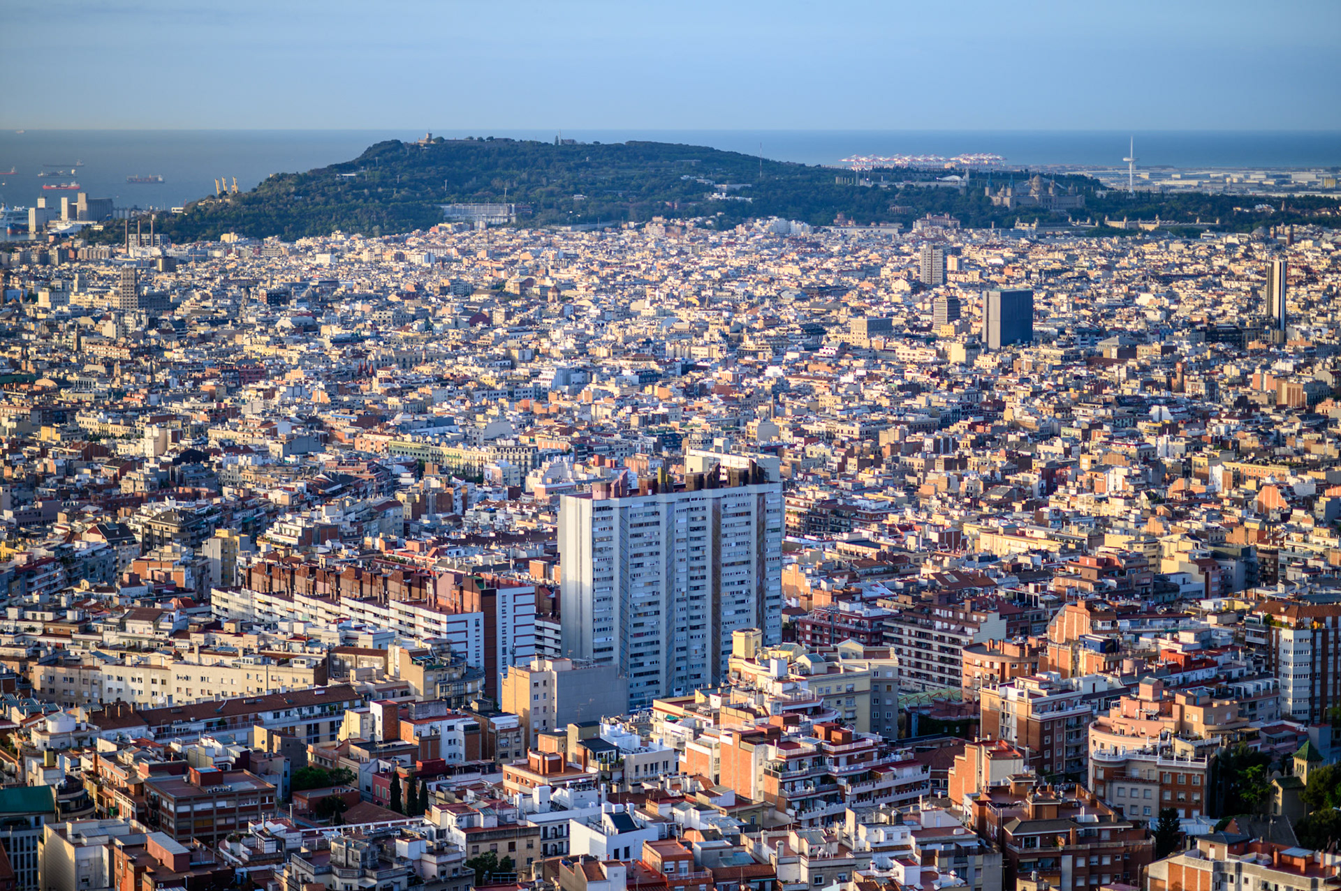 Taken from The Bunkers in Gracia. Barcelona is dense. 16,500 people, according to wikipedia.