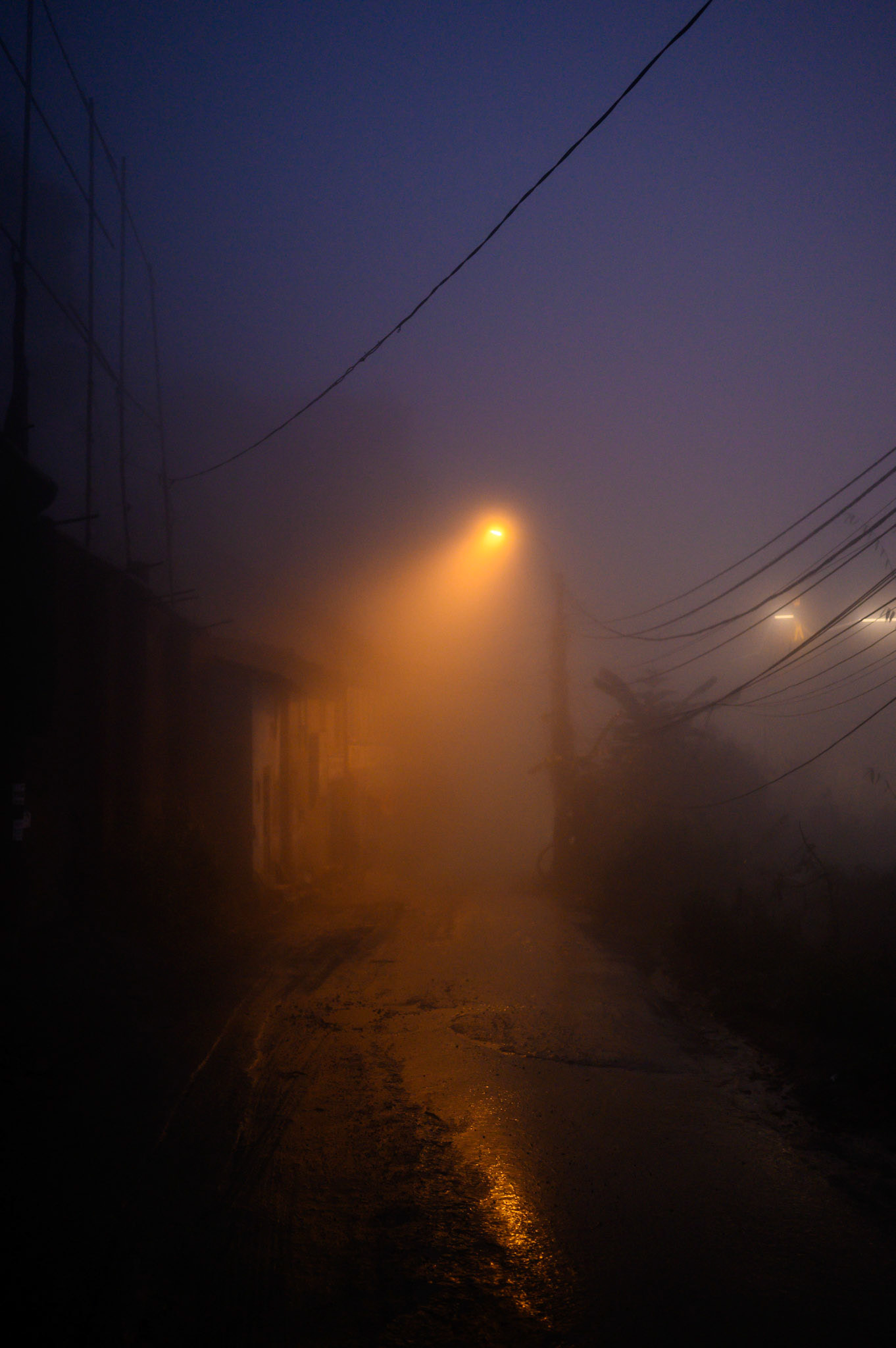 At this time of year Sapa is frequently in clouds, making beautiful neon-lit night scenes.