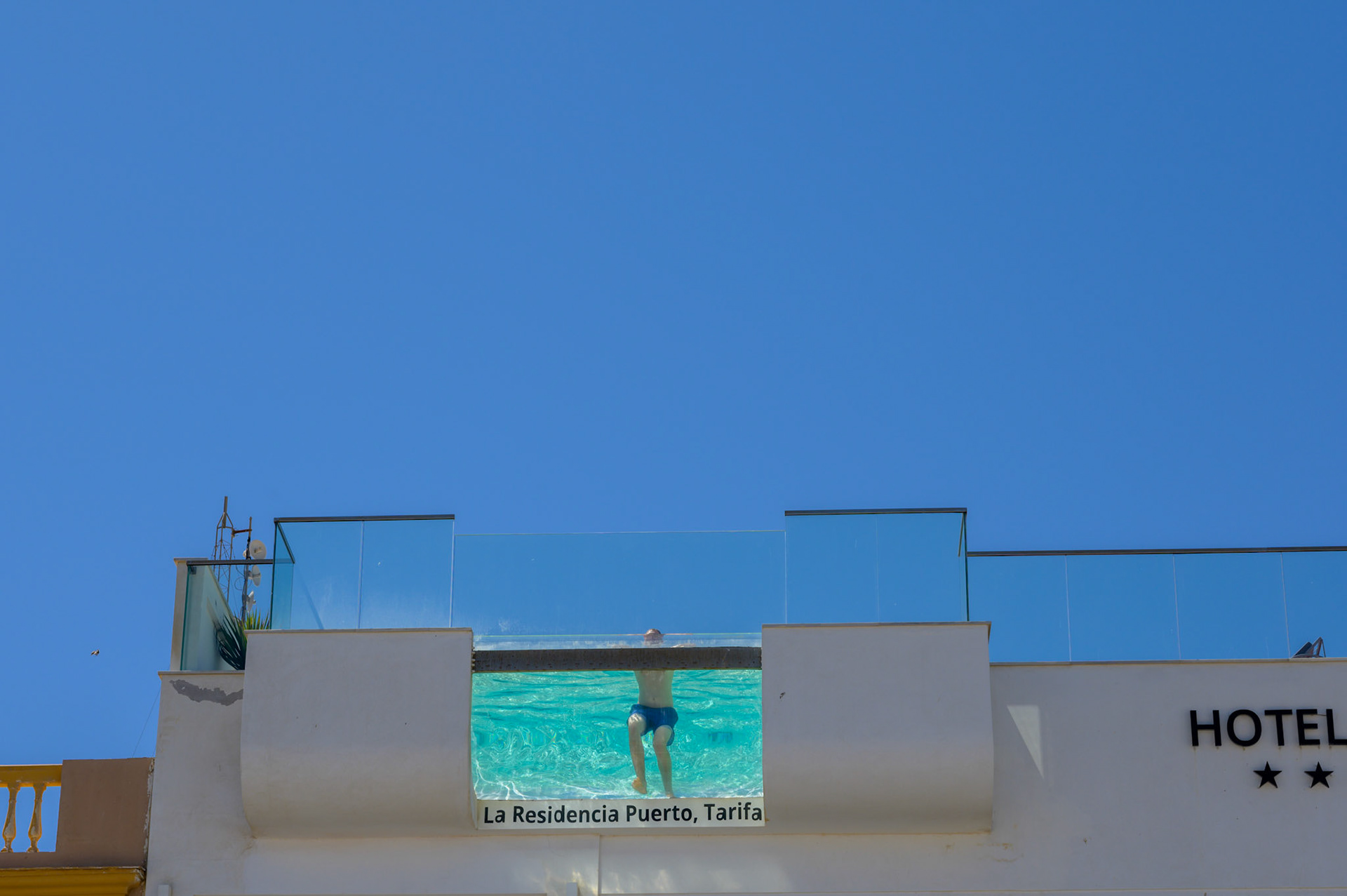 Infinity pool in a Tarifa hotel