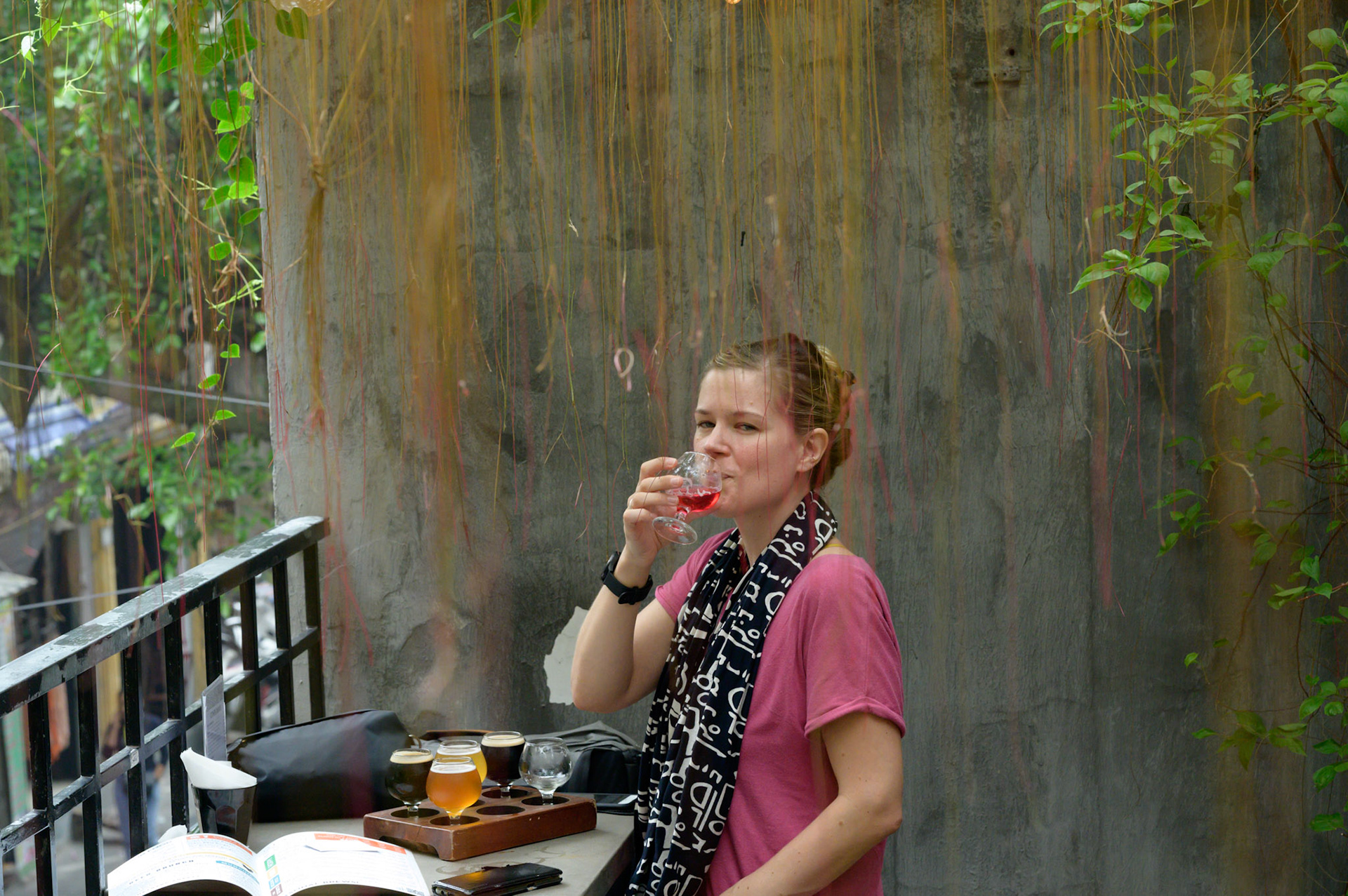Sheryl at one of Hanoi's better brewery pubs.