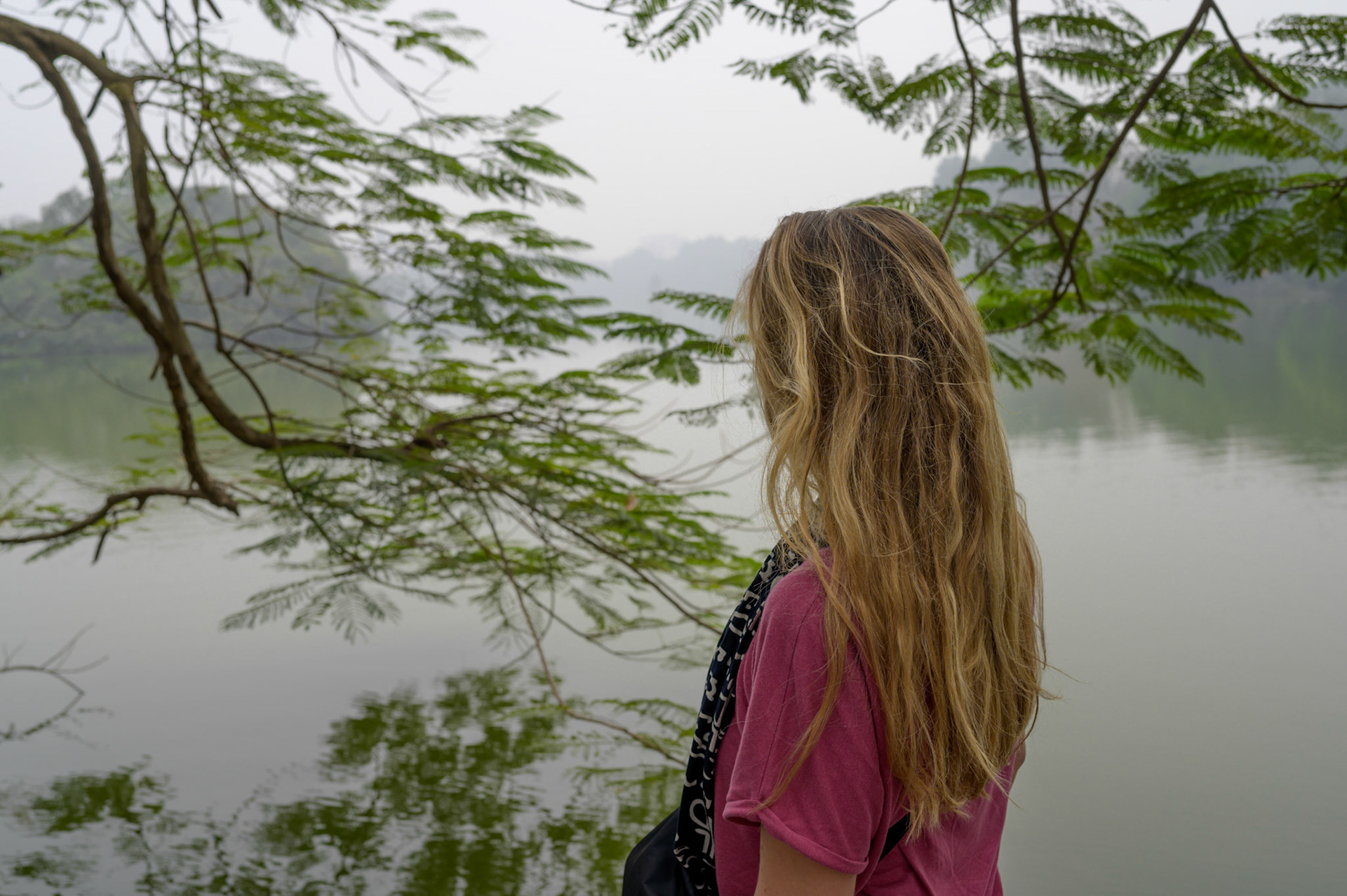 Sheryl on Hoan Kiem lake