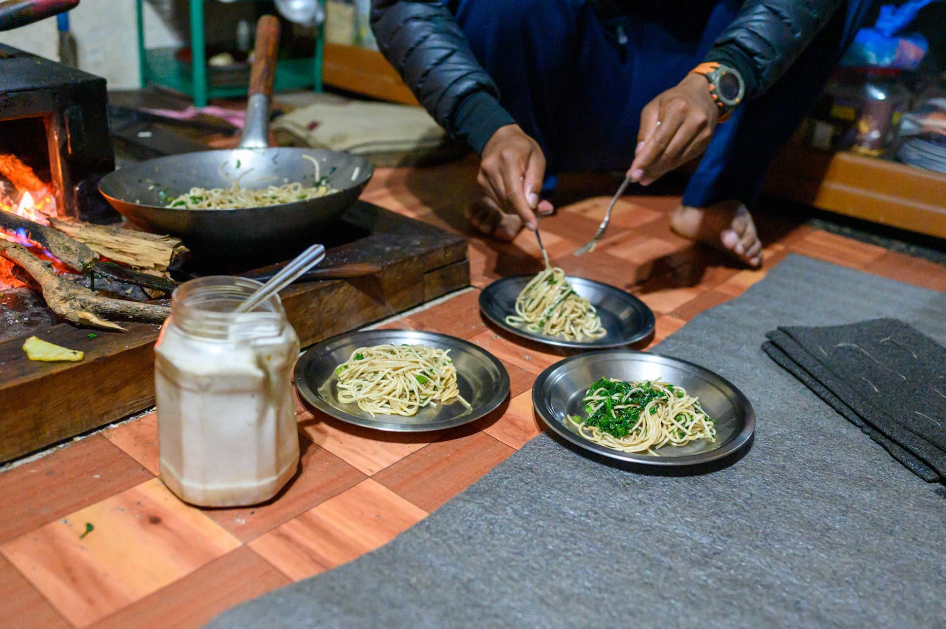 Dinner being made at Thotundanda.