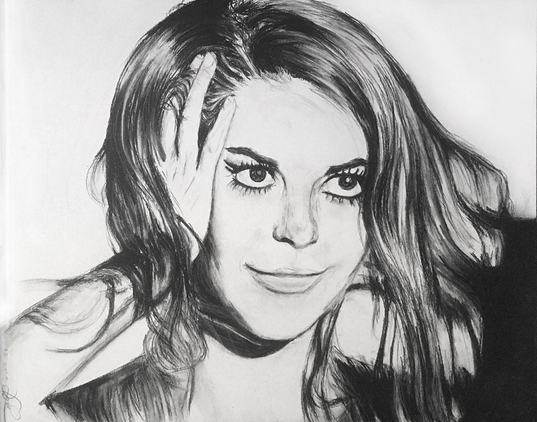 Natalie Wood, Charcoal on Paper, July 2020