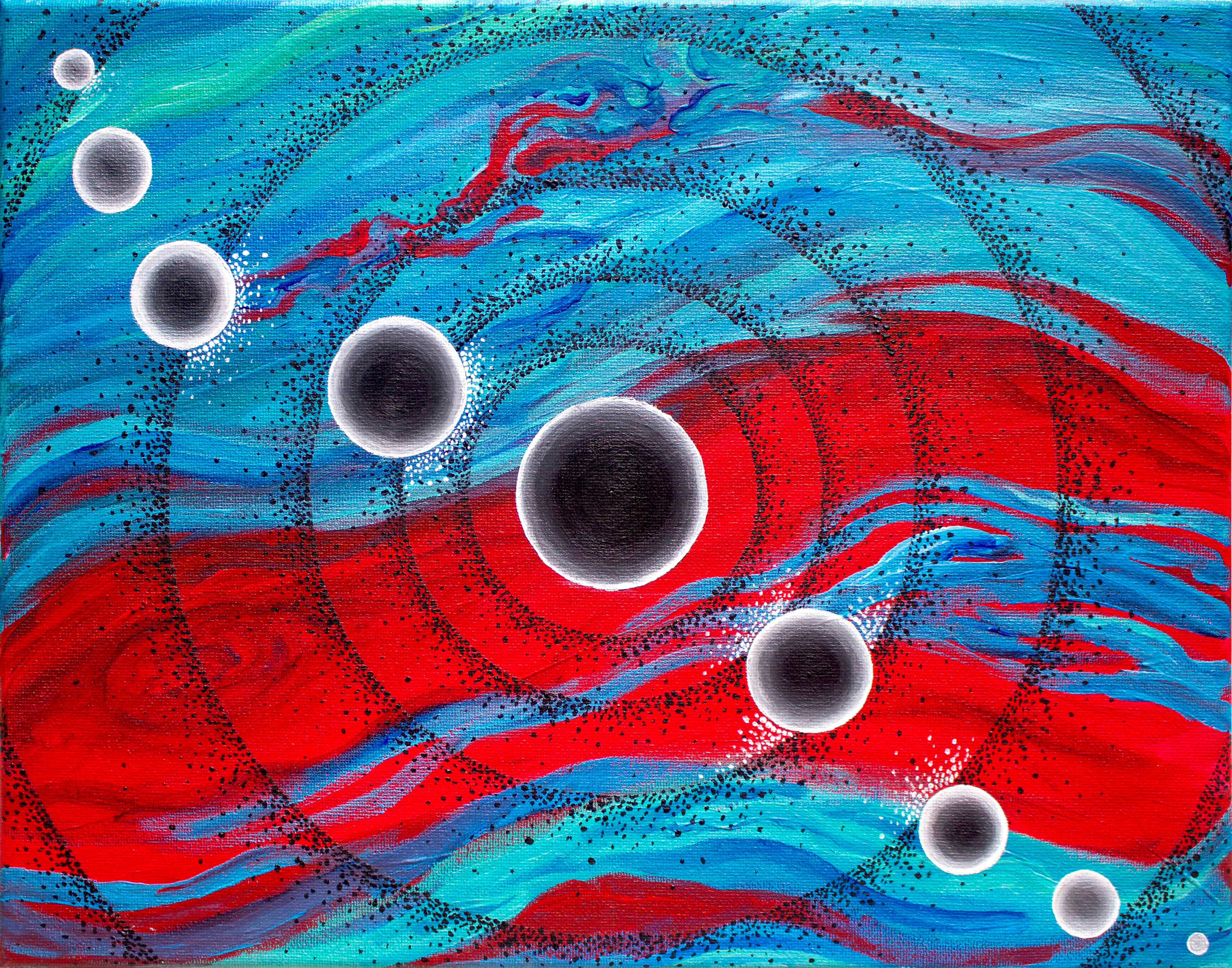 'Liquid Surf' 11" x 14" Acrylic on Canvas