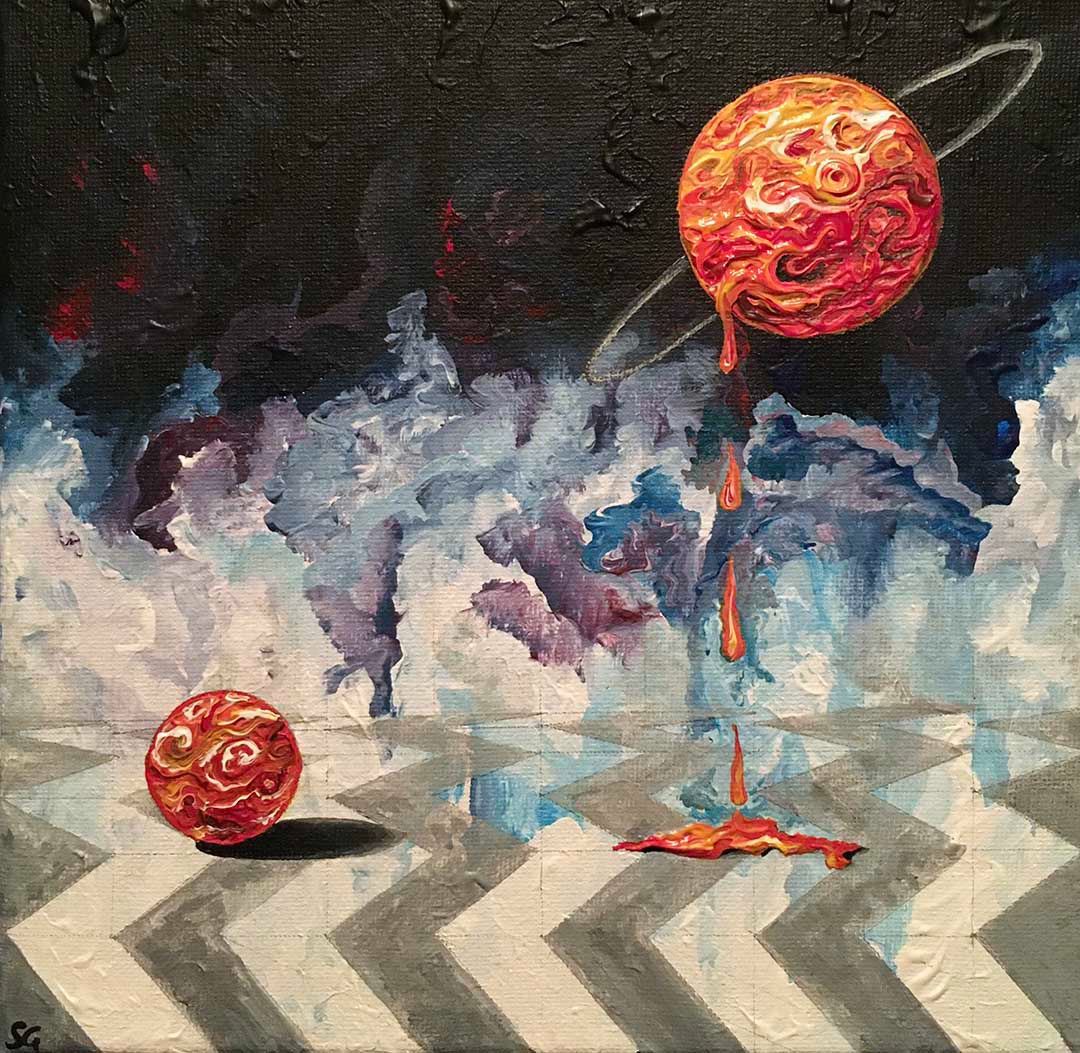 Acrylic on 8x8" Canvas, Sept 2020