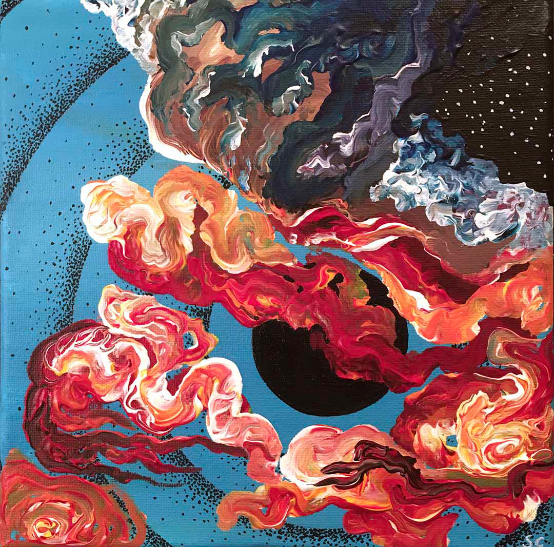 Serpent, Acrylic on 8x8" Canvas, Sept 2020