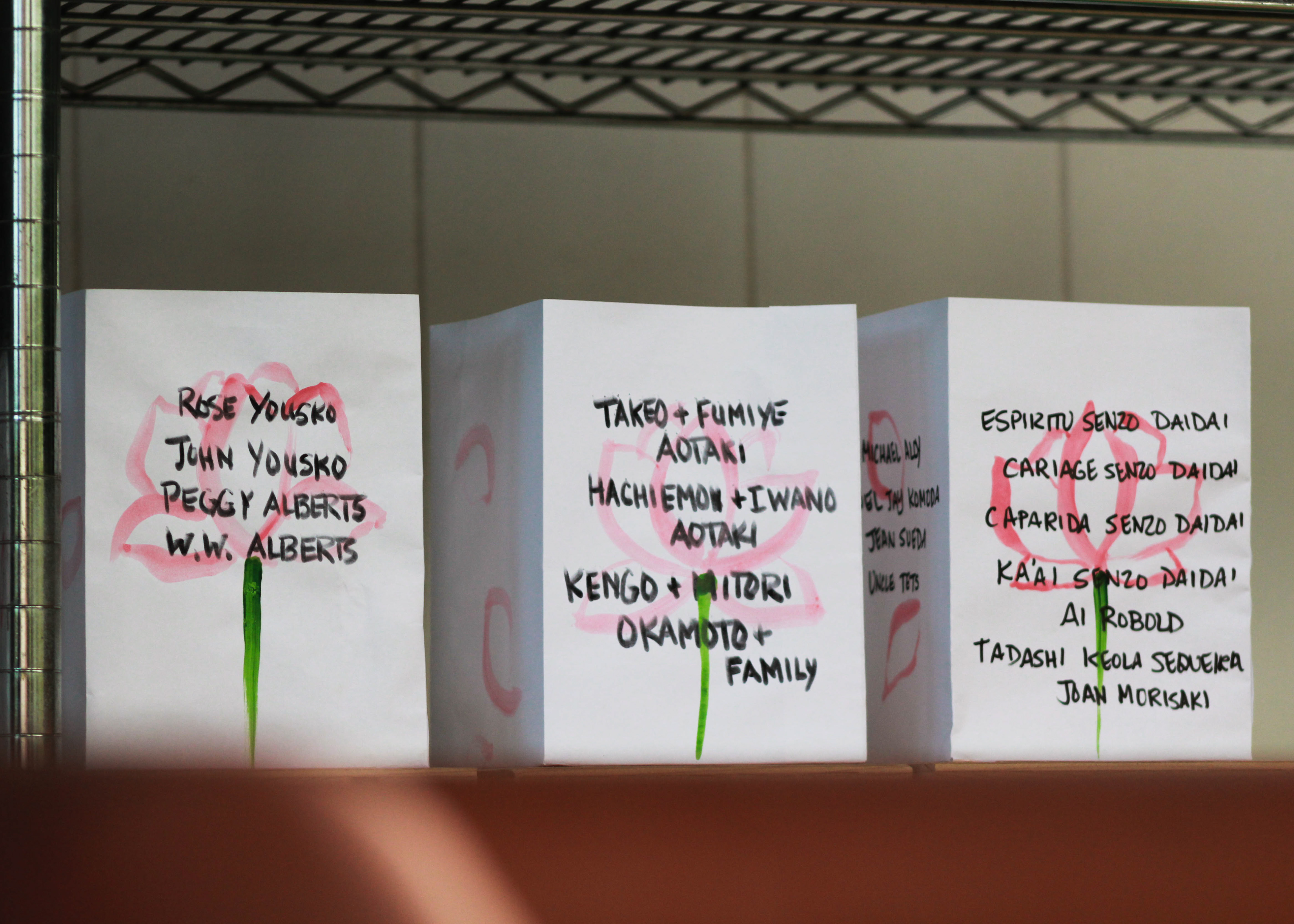 Paper lanterns with names of loved ones.