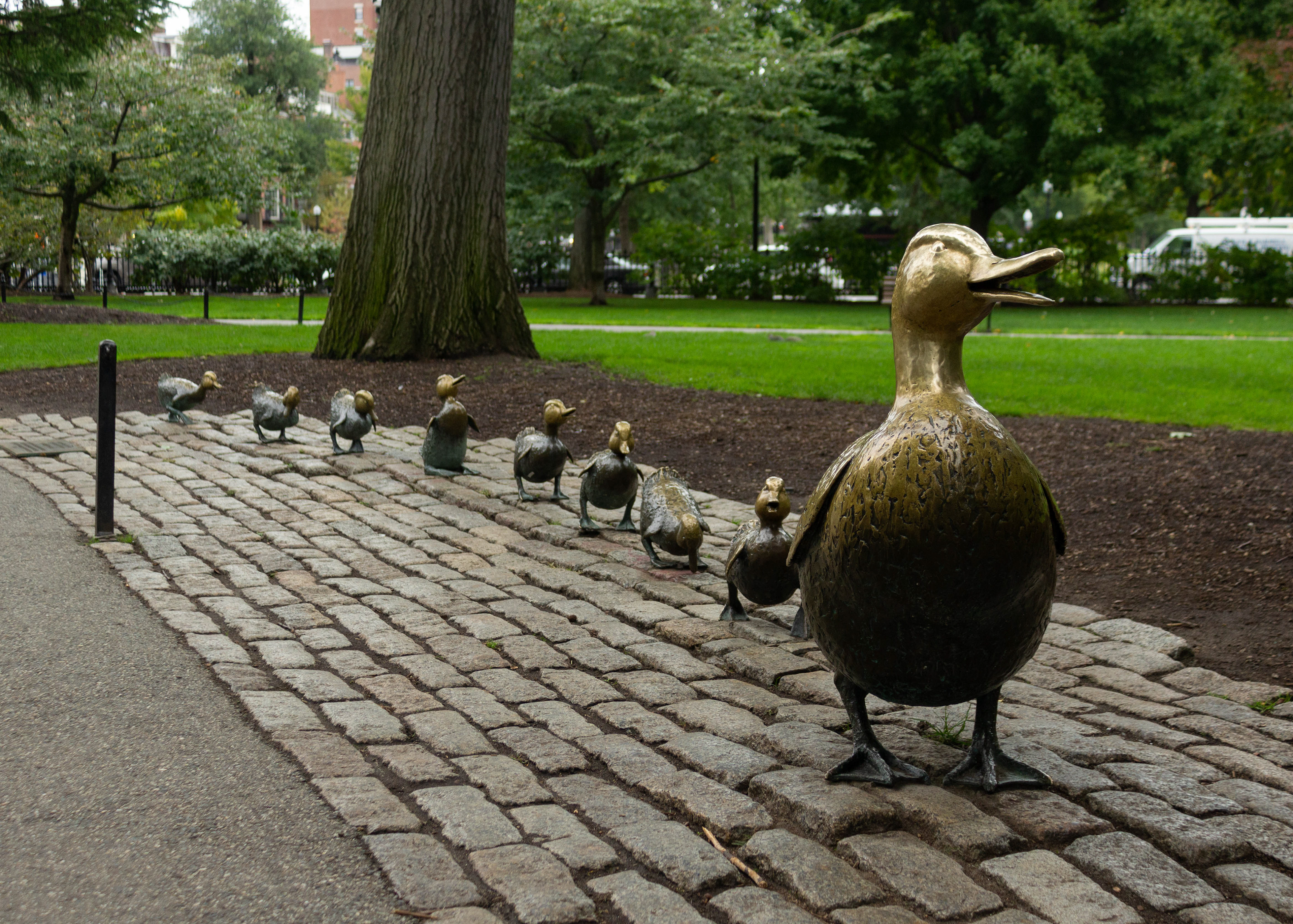 Make Way for Ducklings statue in the Public Garden.