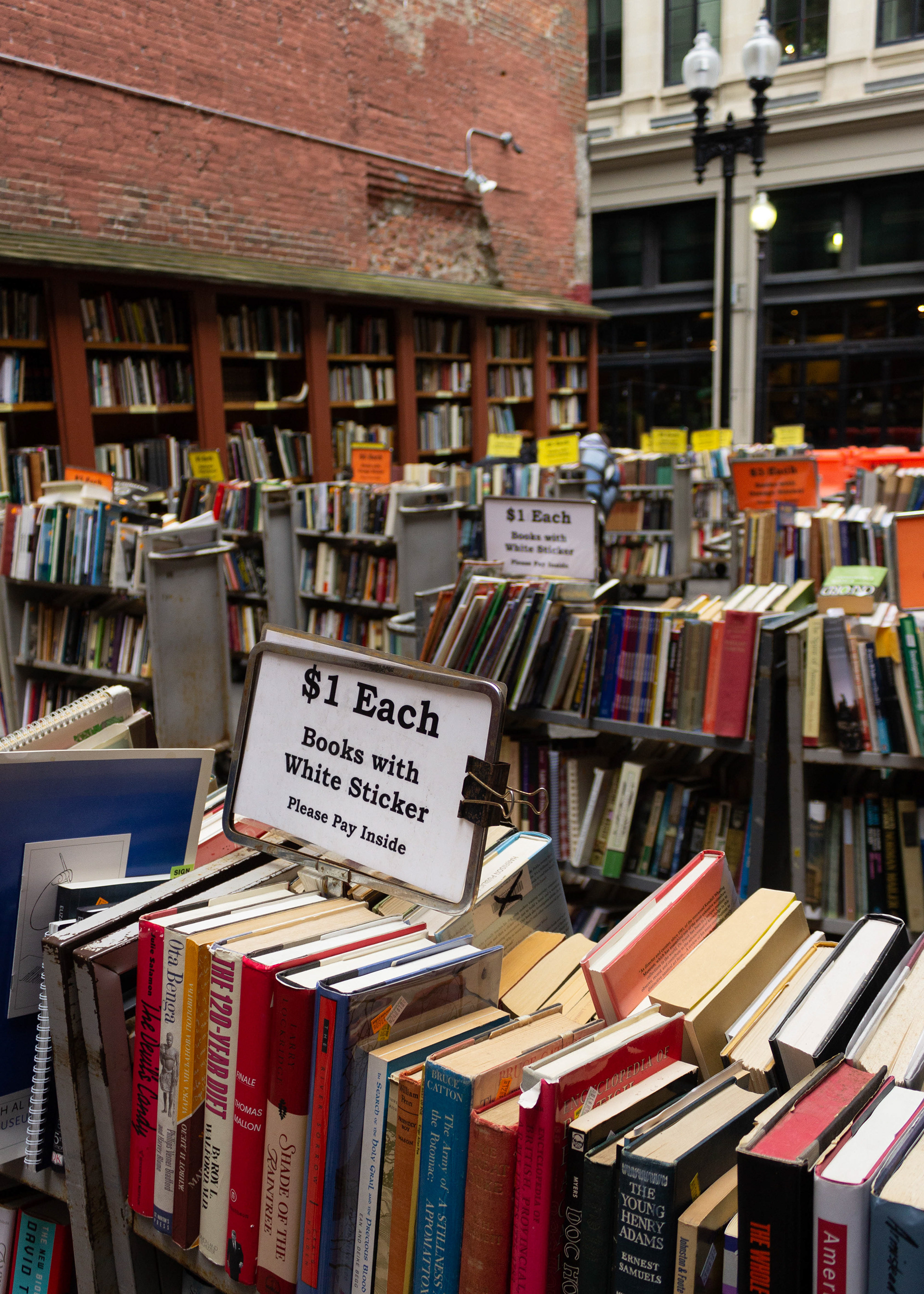 Books for sale at Brattle Book Shop.