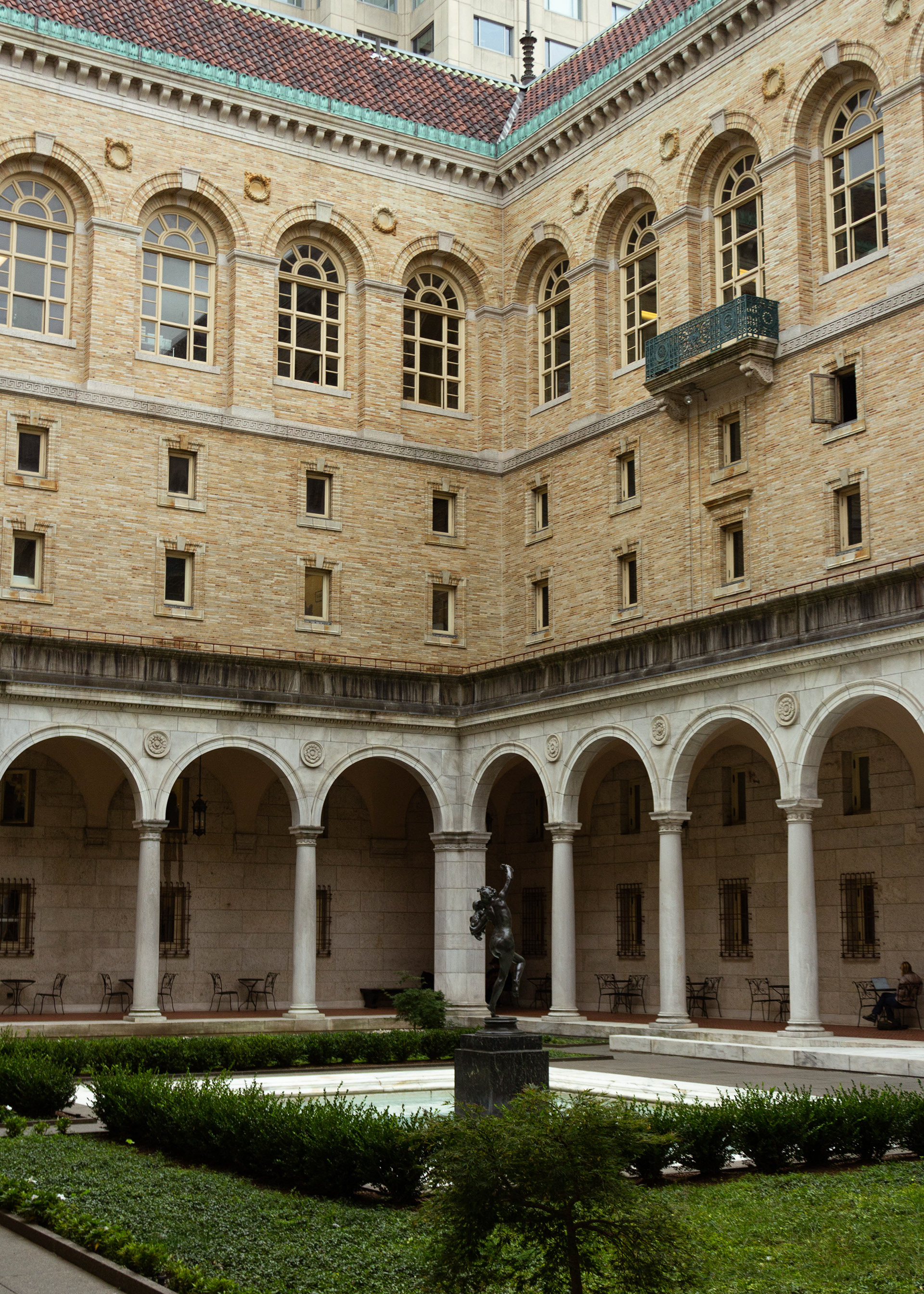 The courtyard of the Boston Public Library.