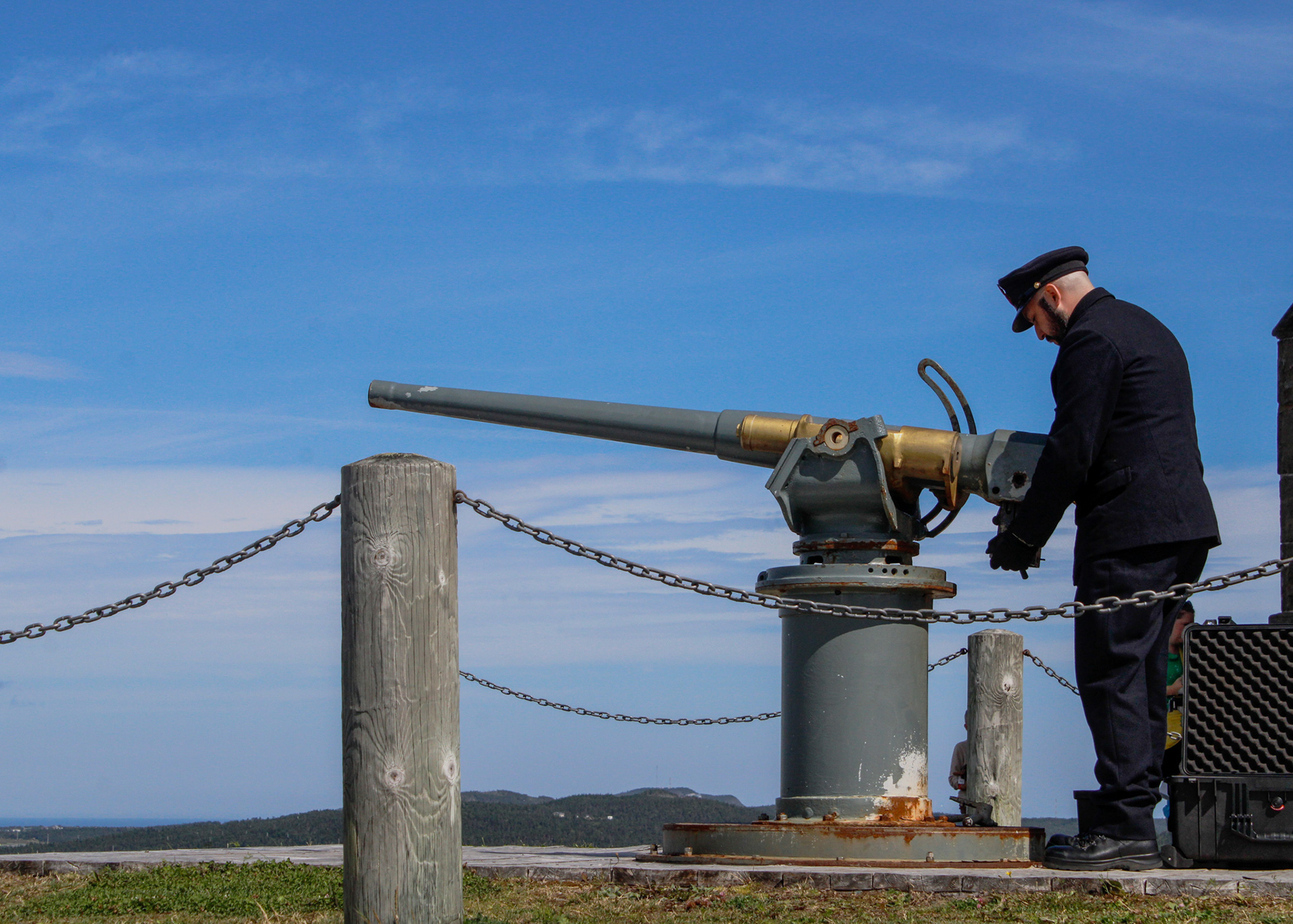 Firing of the noon day gun, Signal Hill, Newfoundland
