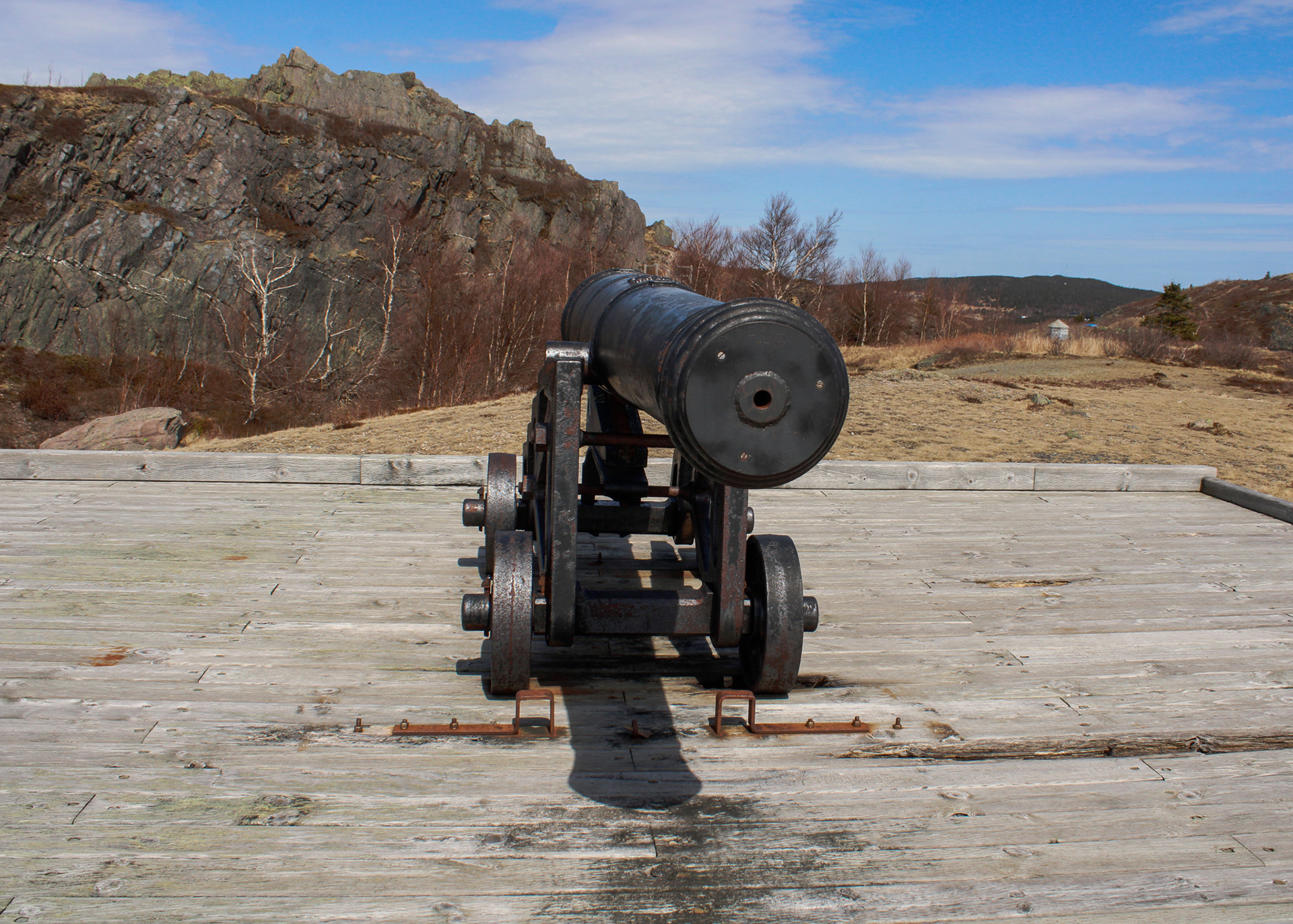 Front view of a canon at Gibbet Hill, Newfoundland, Canada