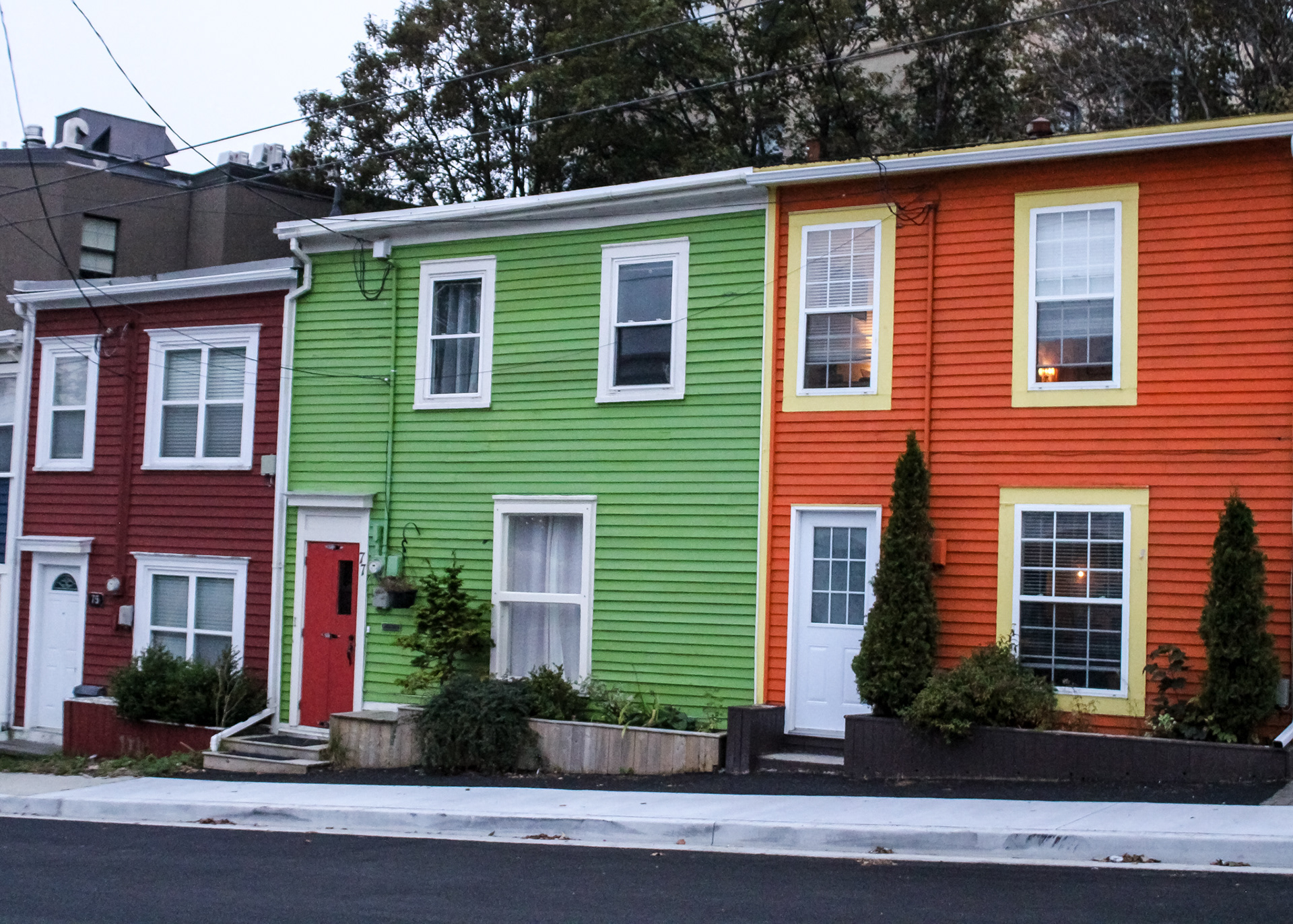 Jellybean Row houses, downtown St. John's, Newfoundland, Canada