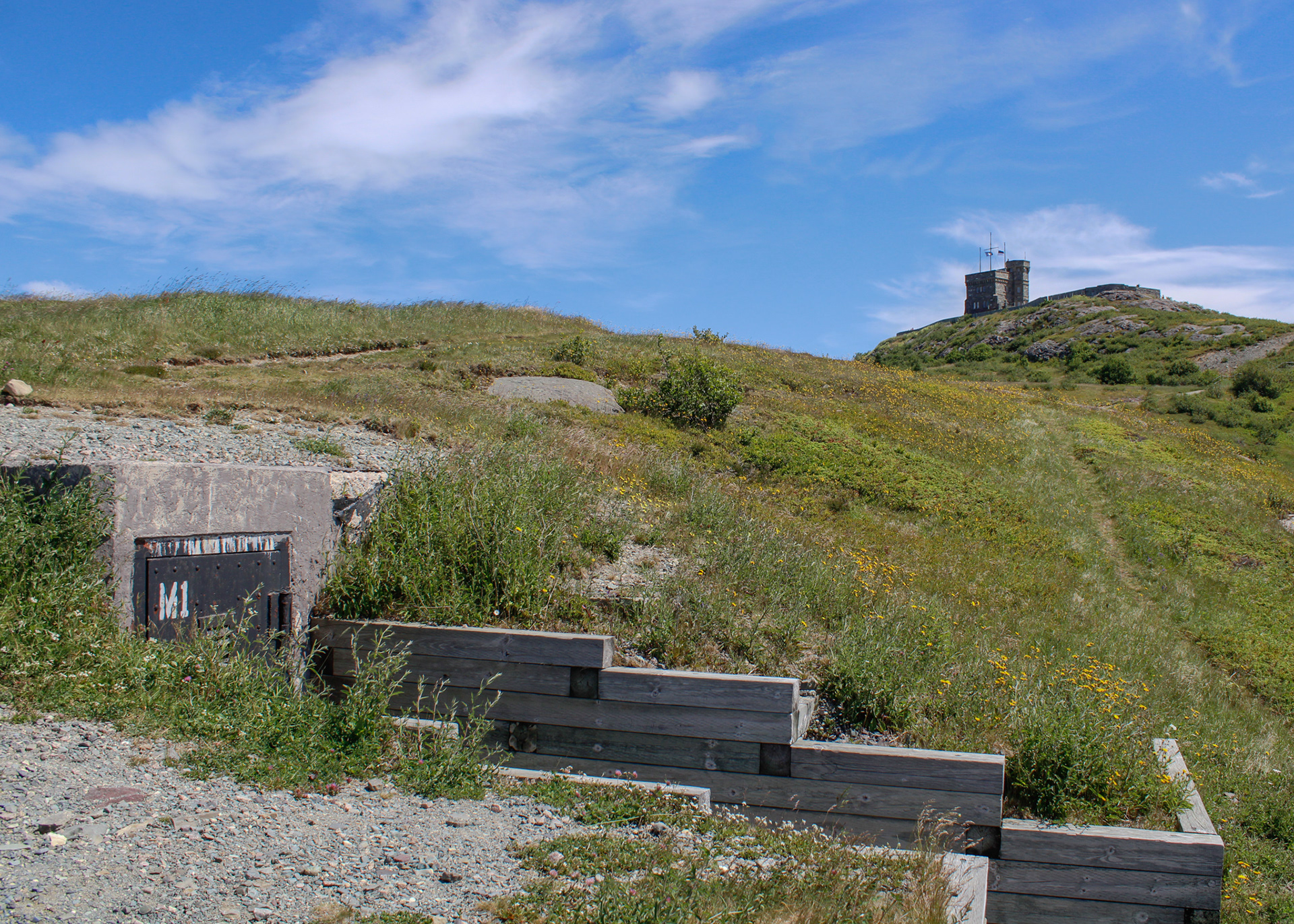 Underground bunker in the cliffs of Signal Hill, Newfoundland