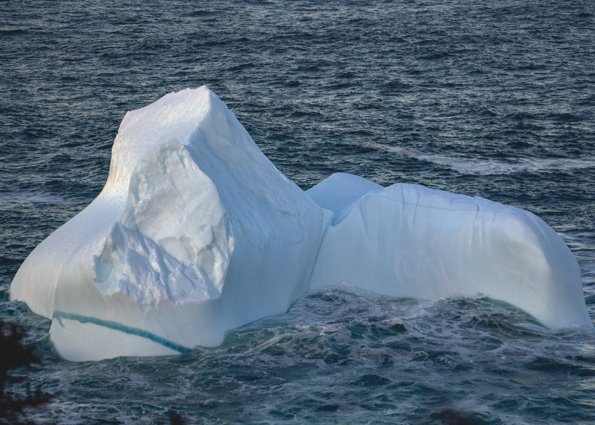 Iceberg showing stress lines at its lower left border