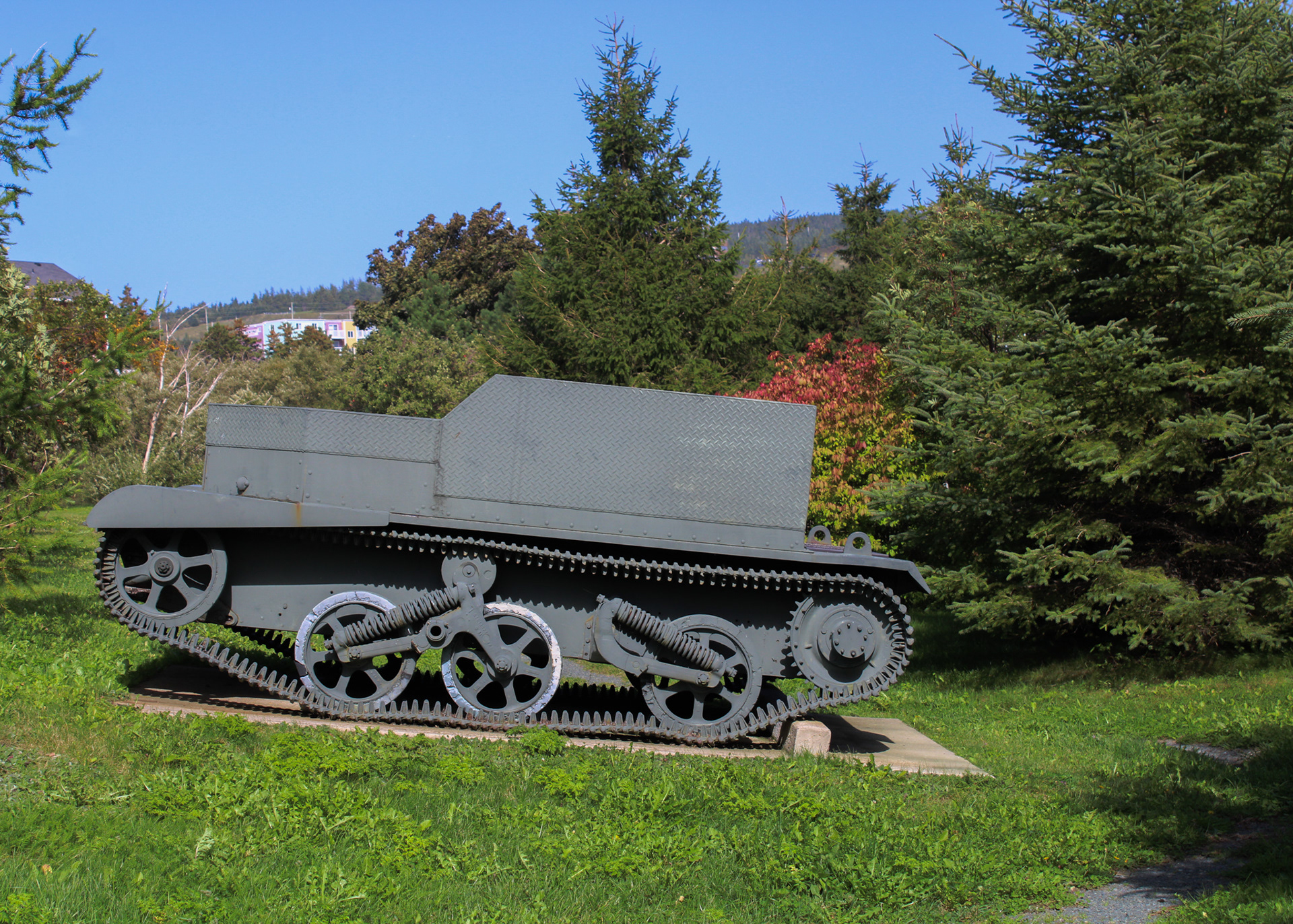 Universal carrier, army tank, on display at the Royal Artillery Park