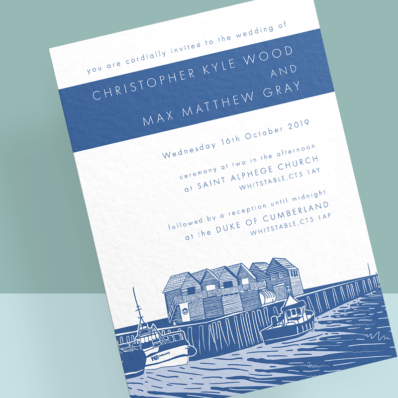 Whitstable Harbour Wedding Invitation