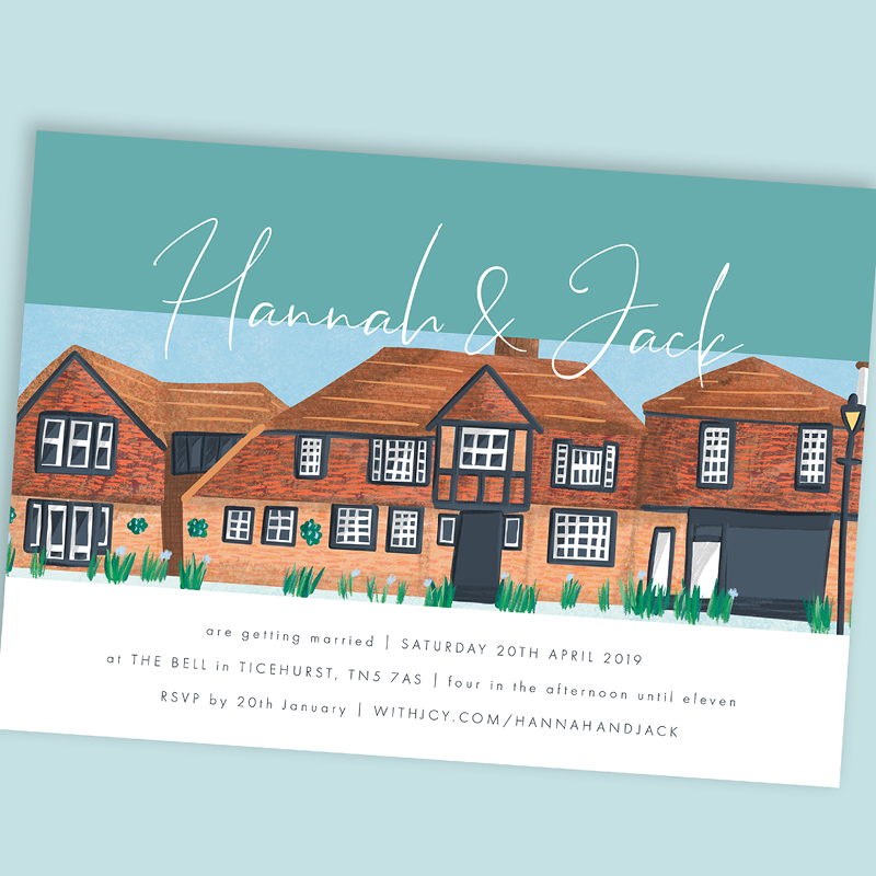 The Bull in Ticehurst Wedding Invitation