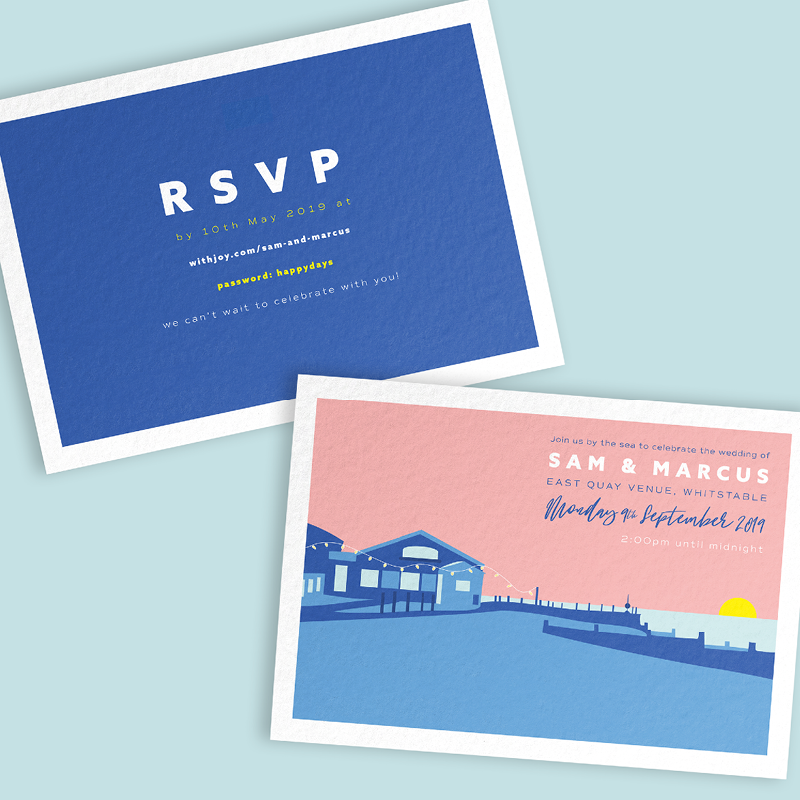East Quay Venue Wedding Invitation