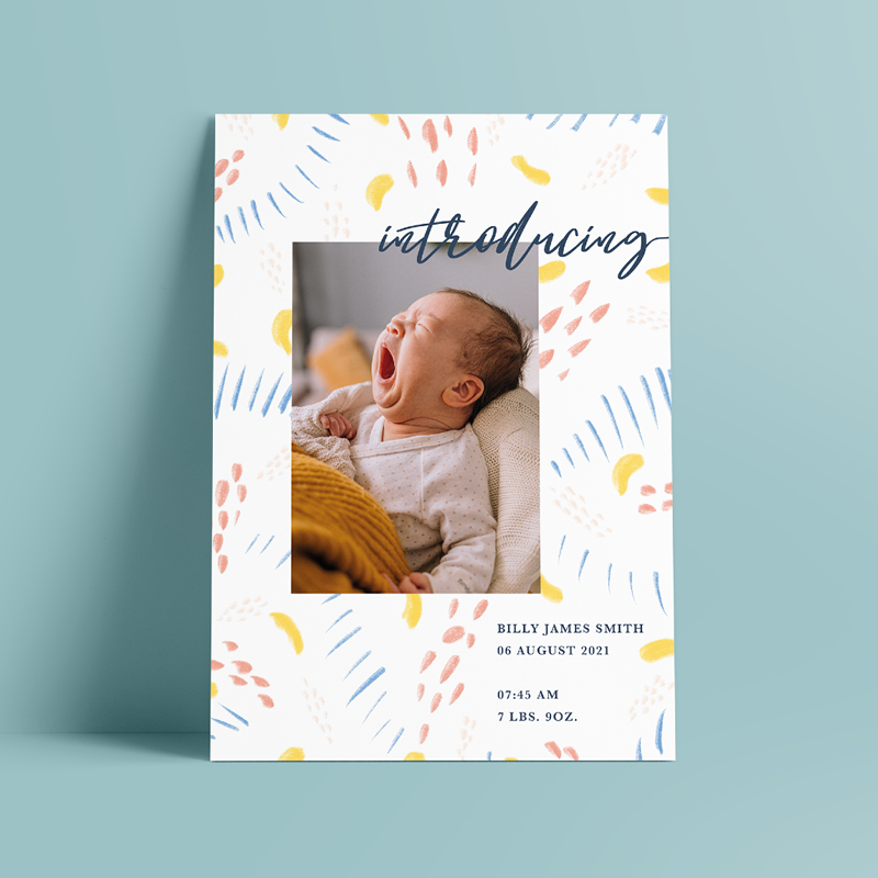 Delicate Markmaking Baby Announcement Card
