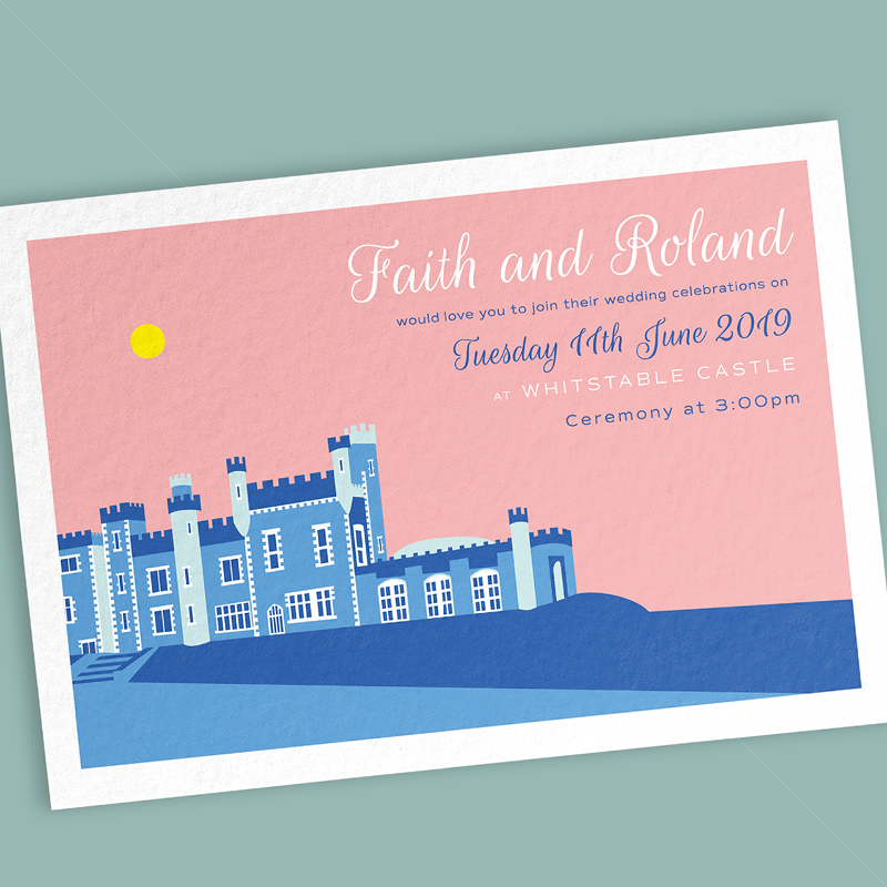 Whitstable Castle Wedding Invitation