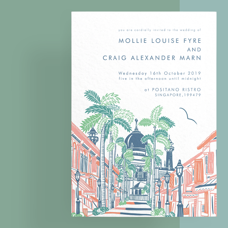 Kampong Glam Wedding Invitation
